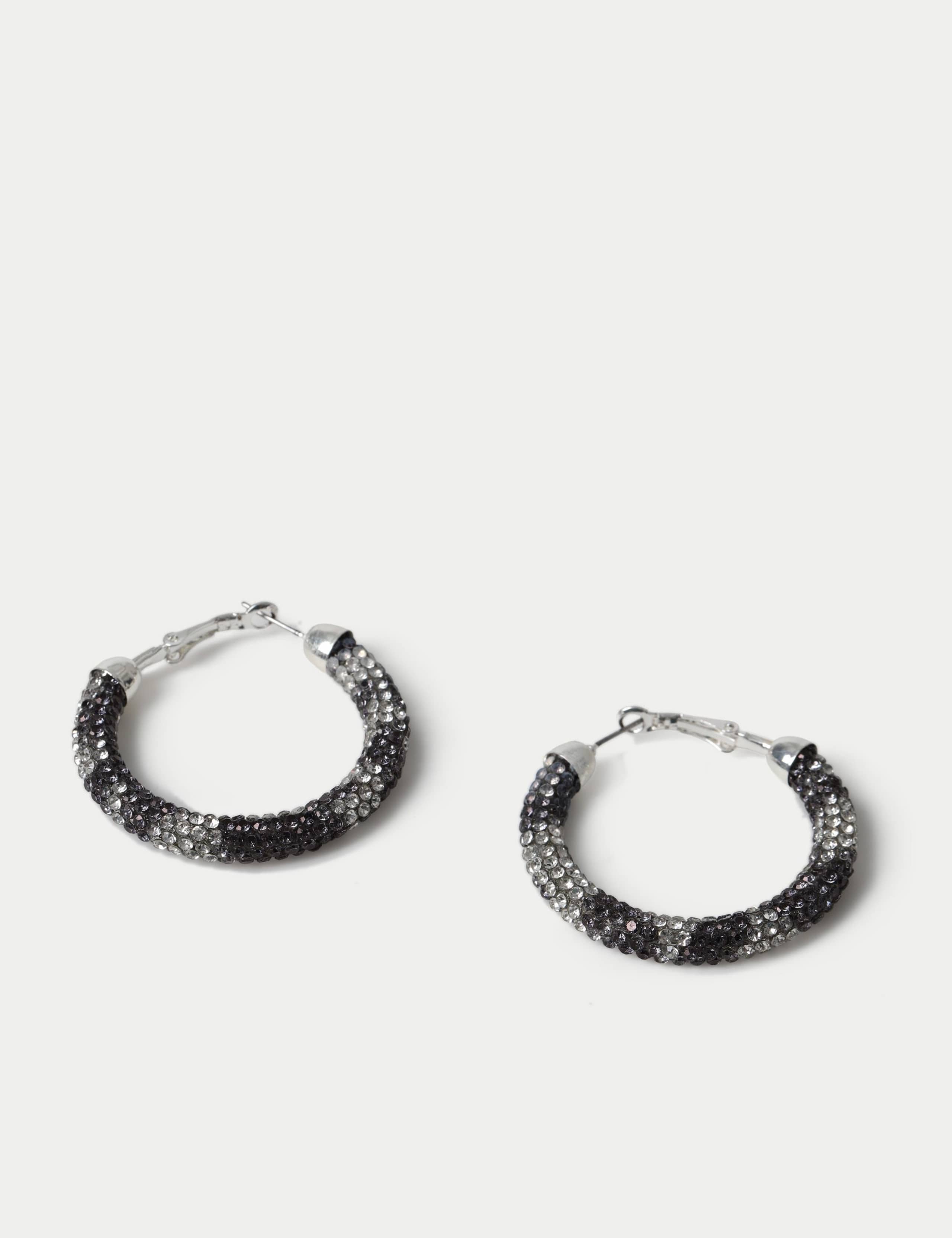 Zebra Embellished Hoop Earrings 2 of 2