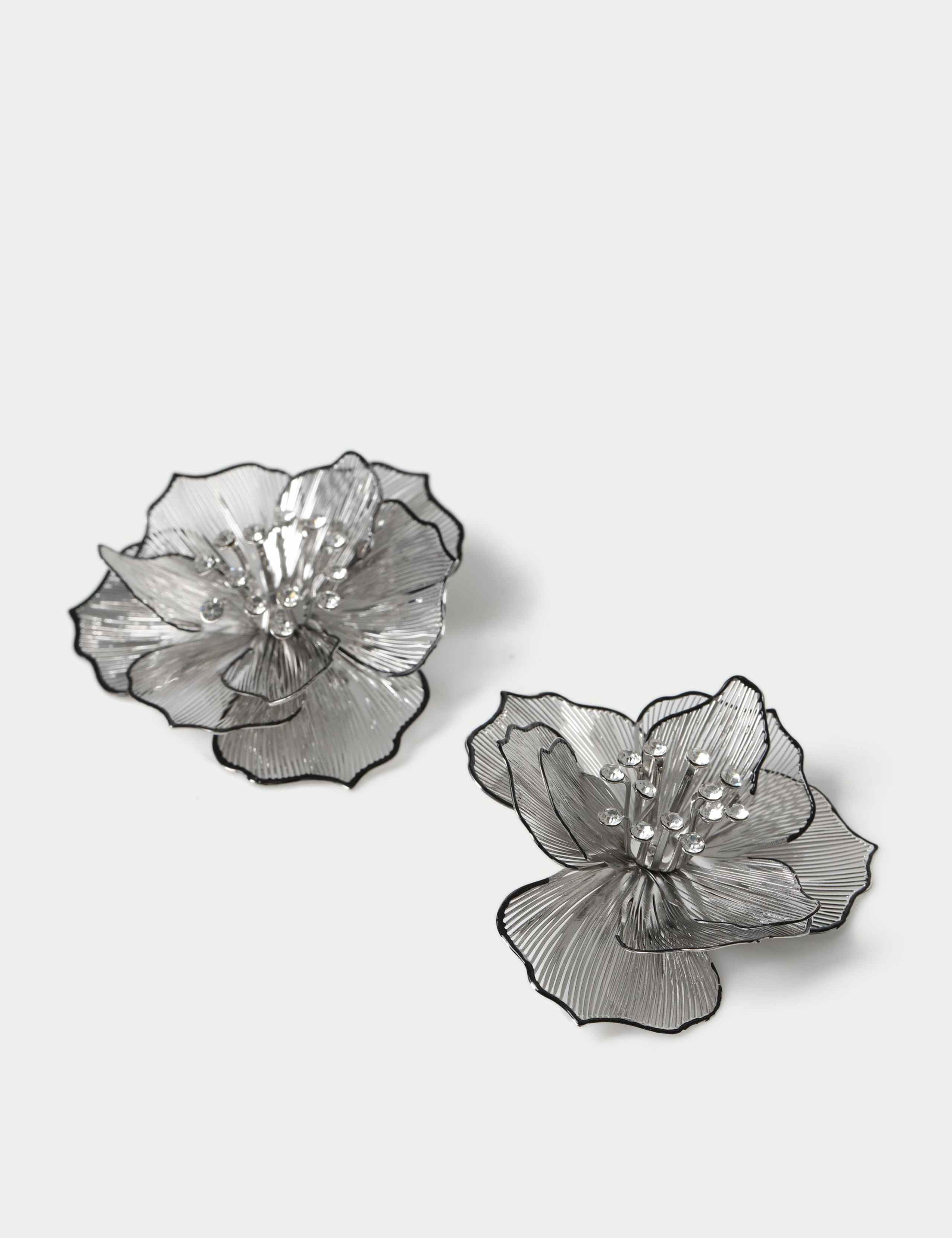 Flower Embellished Stud Earrings 2 of 2