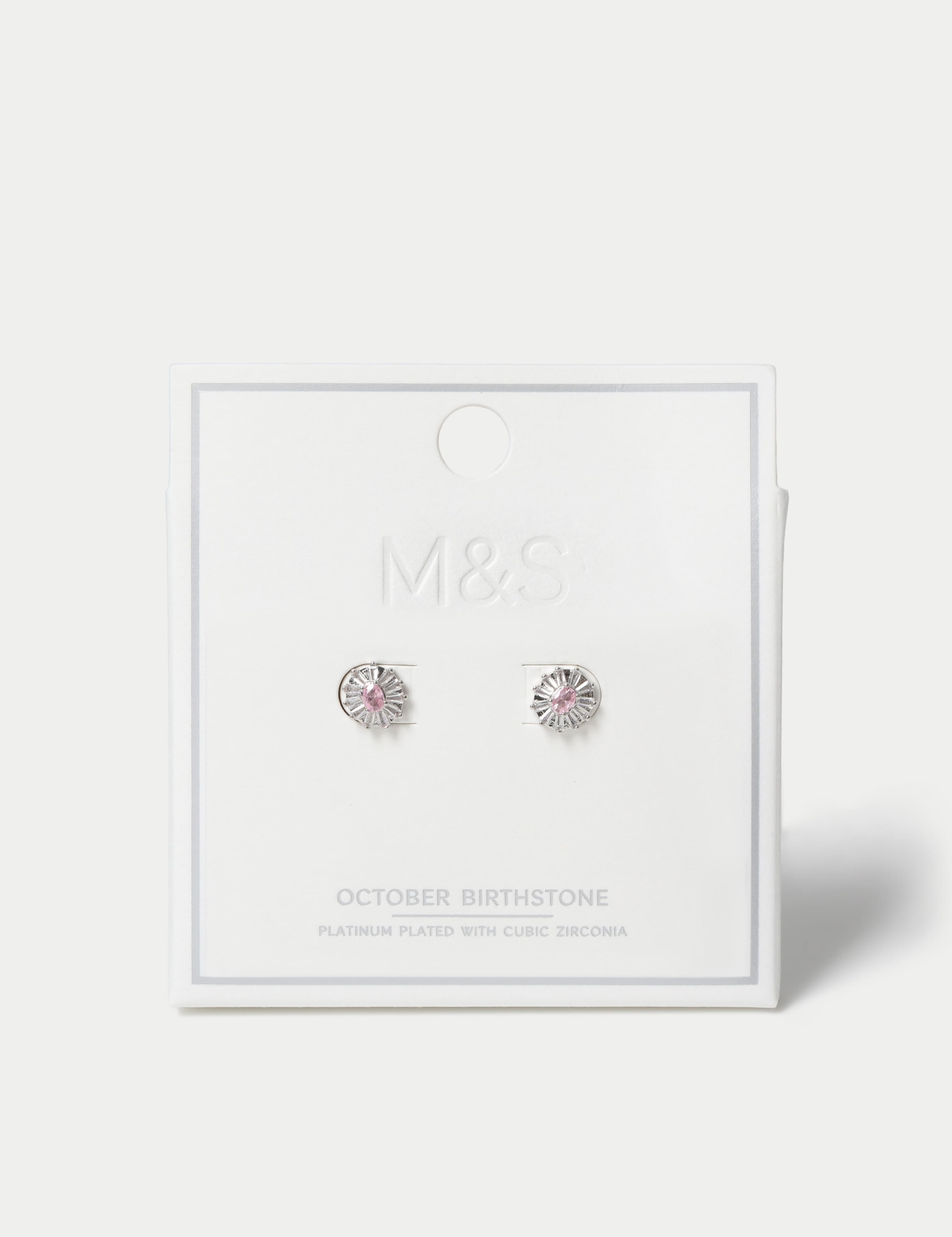Platinum Plated Birthstone Earrings 3 of 12