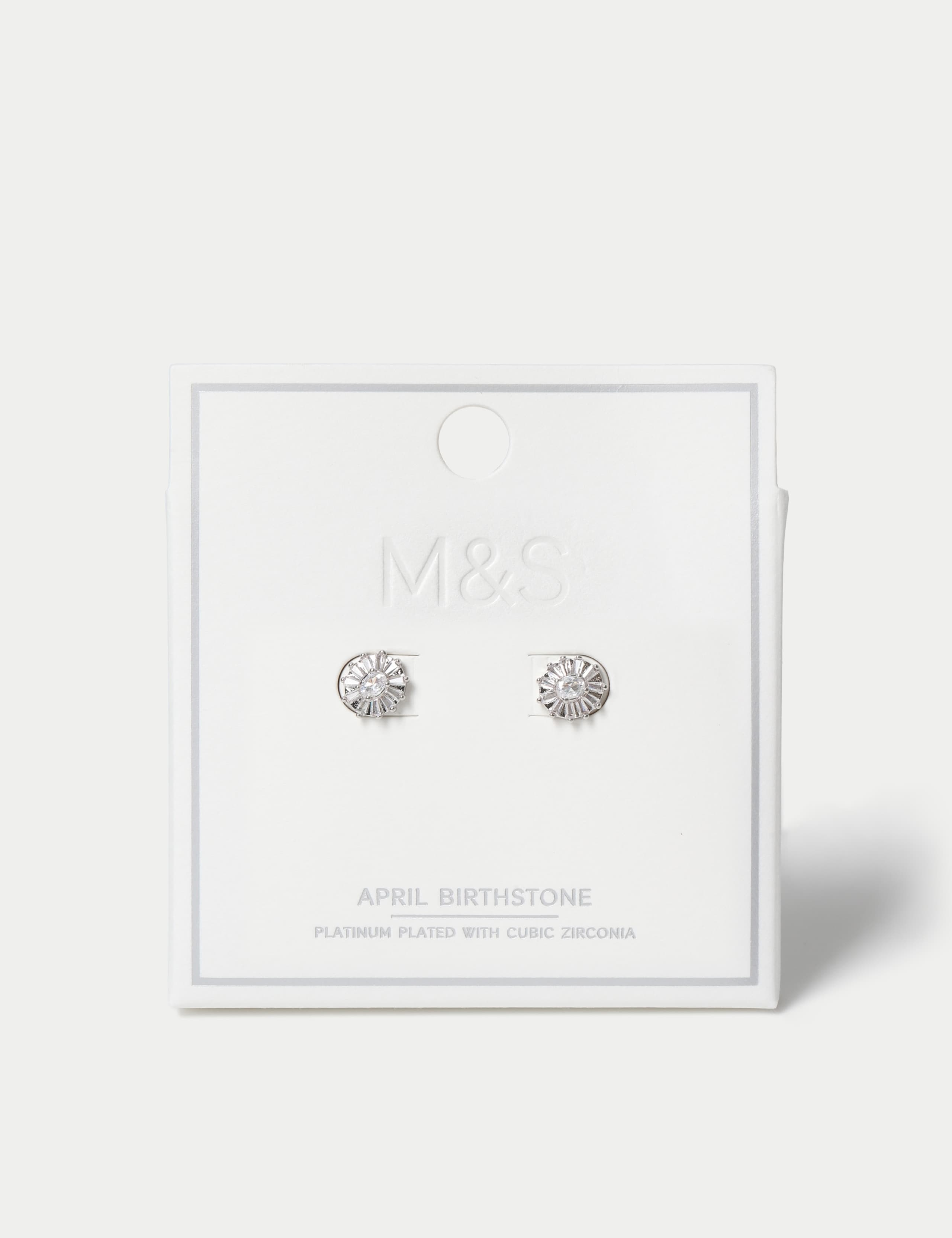Platinum Plated Birthstone Earrings 5 of 12