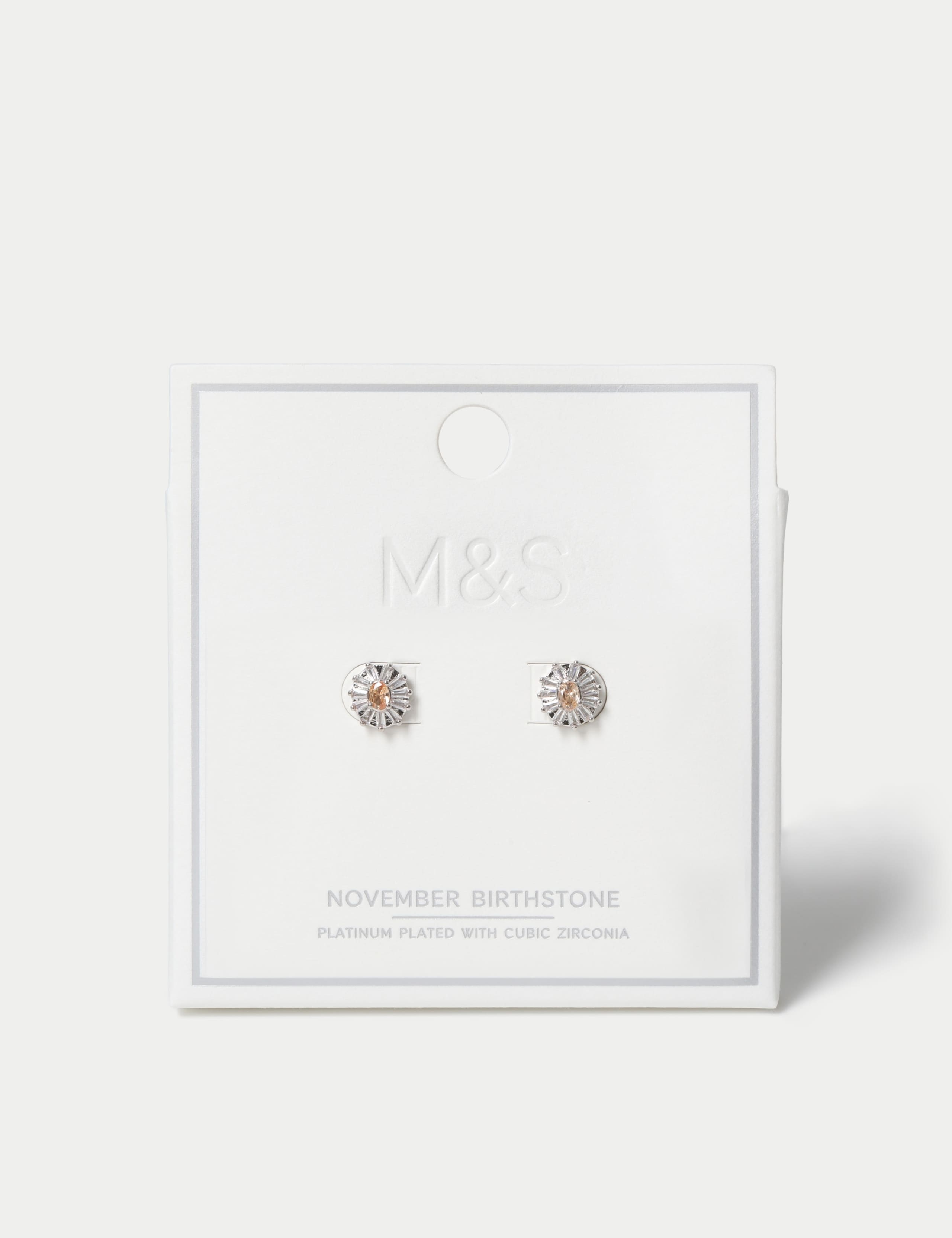 Platinum Plated Birthstone Earrings 6 of 12