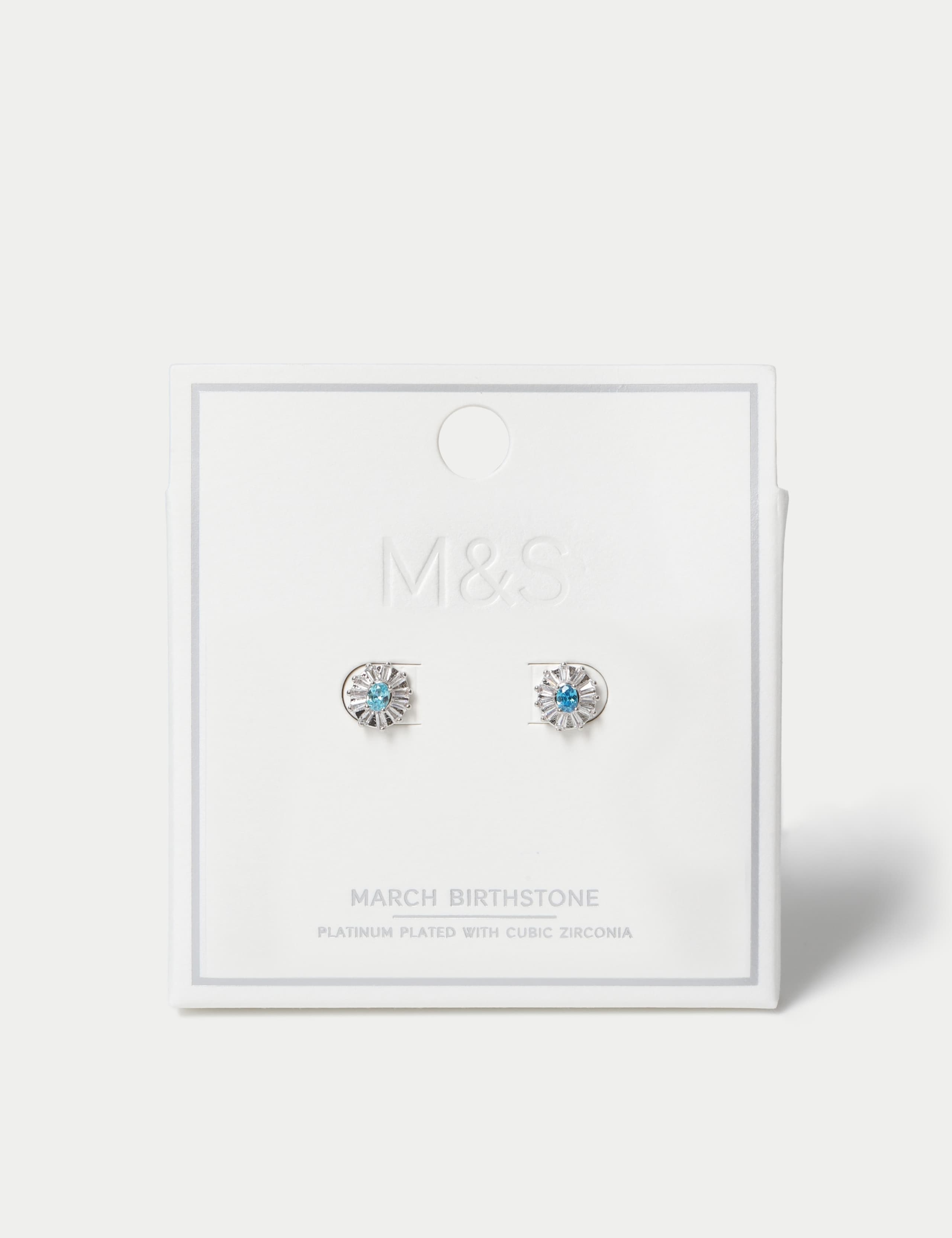 Platinum Plated Birthstone Earrings 7 of 12