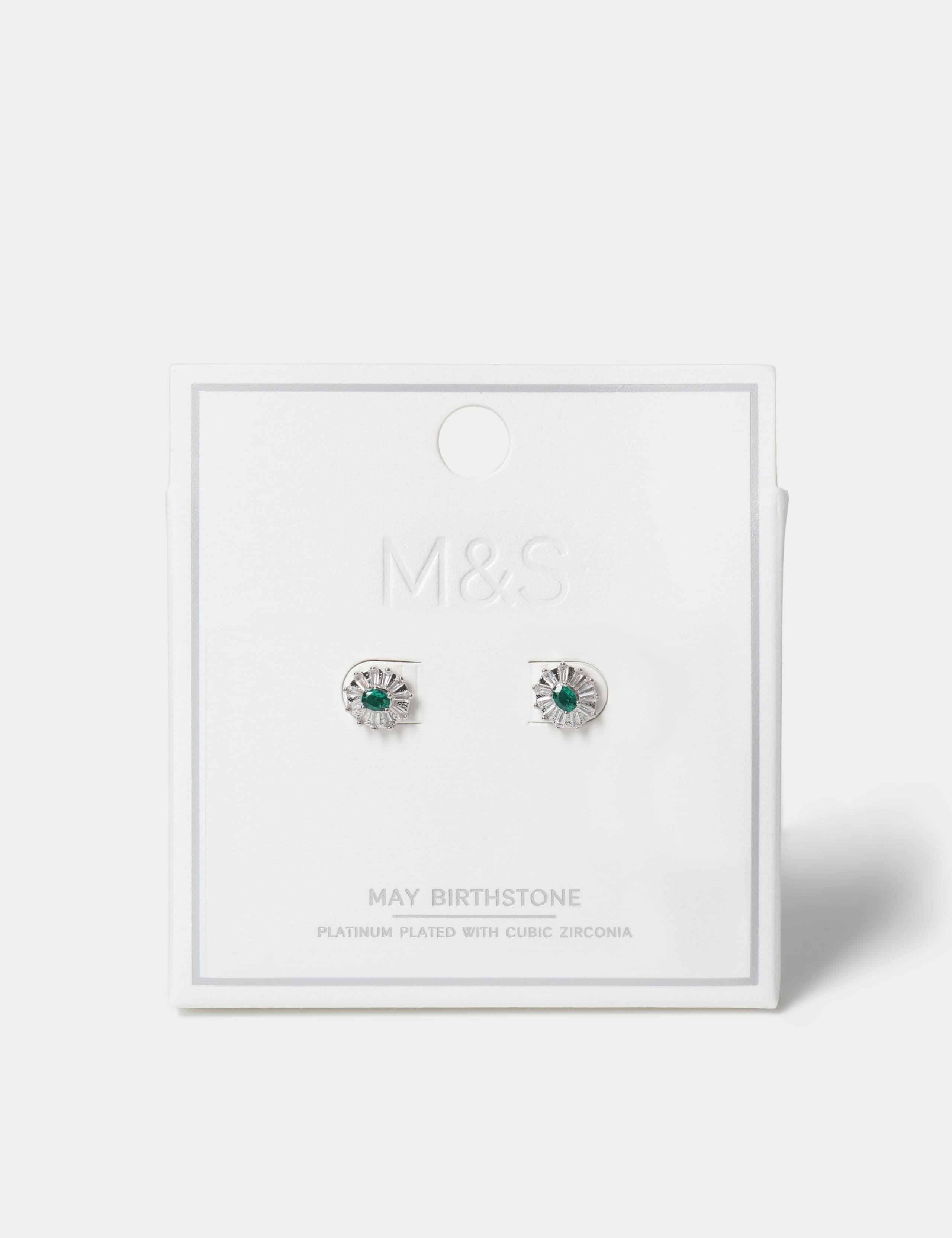 Platinum Plated Birthstone Earrings 8 of 12