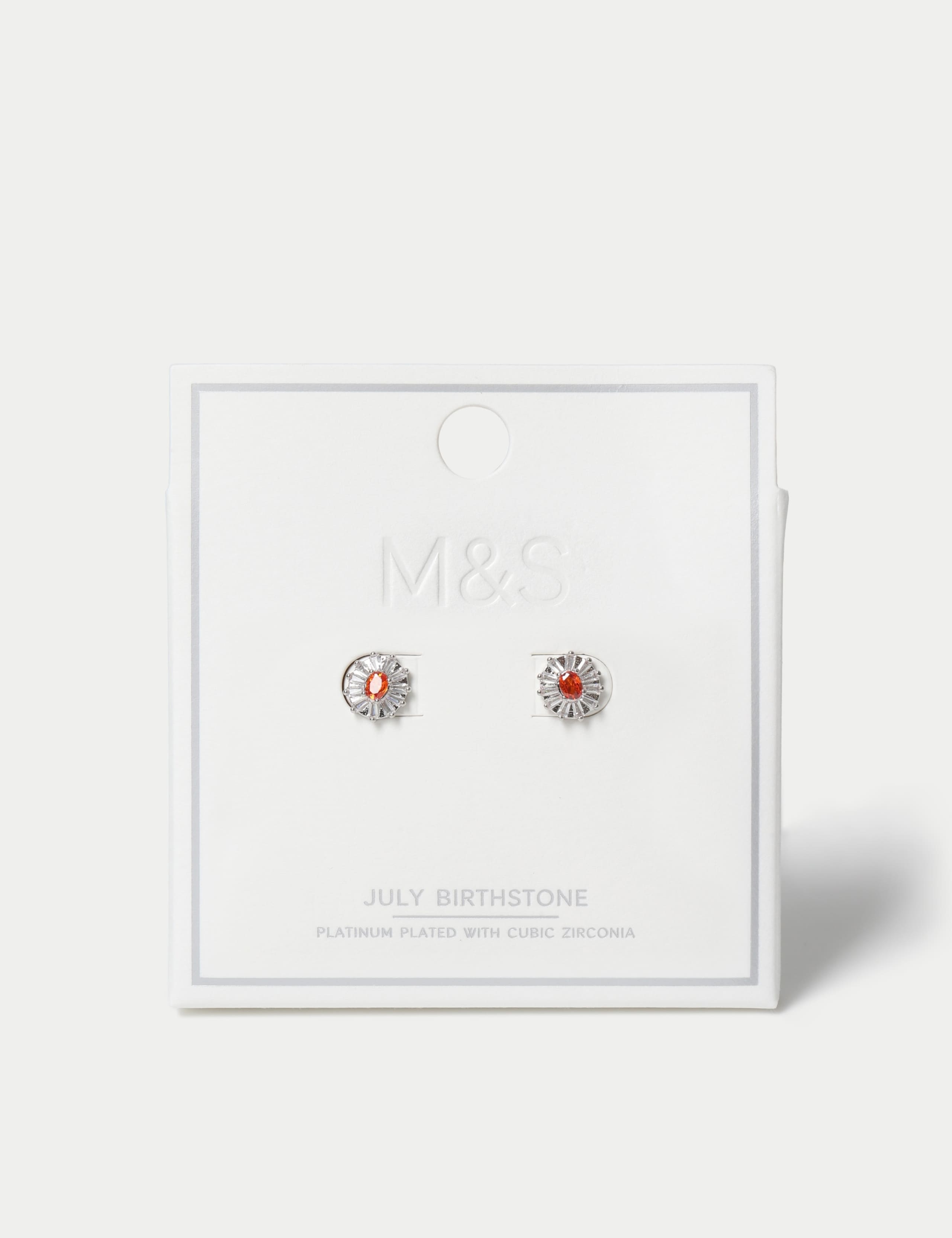 Platinum Plated Birthstone Earrings 9 of 12