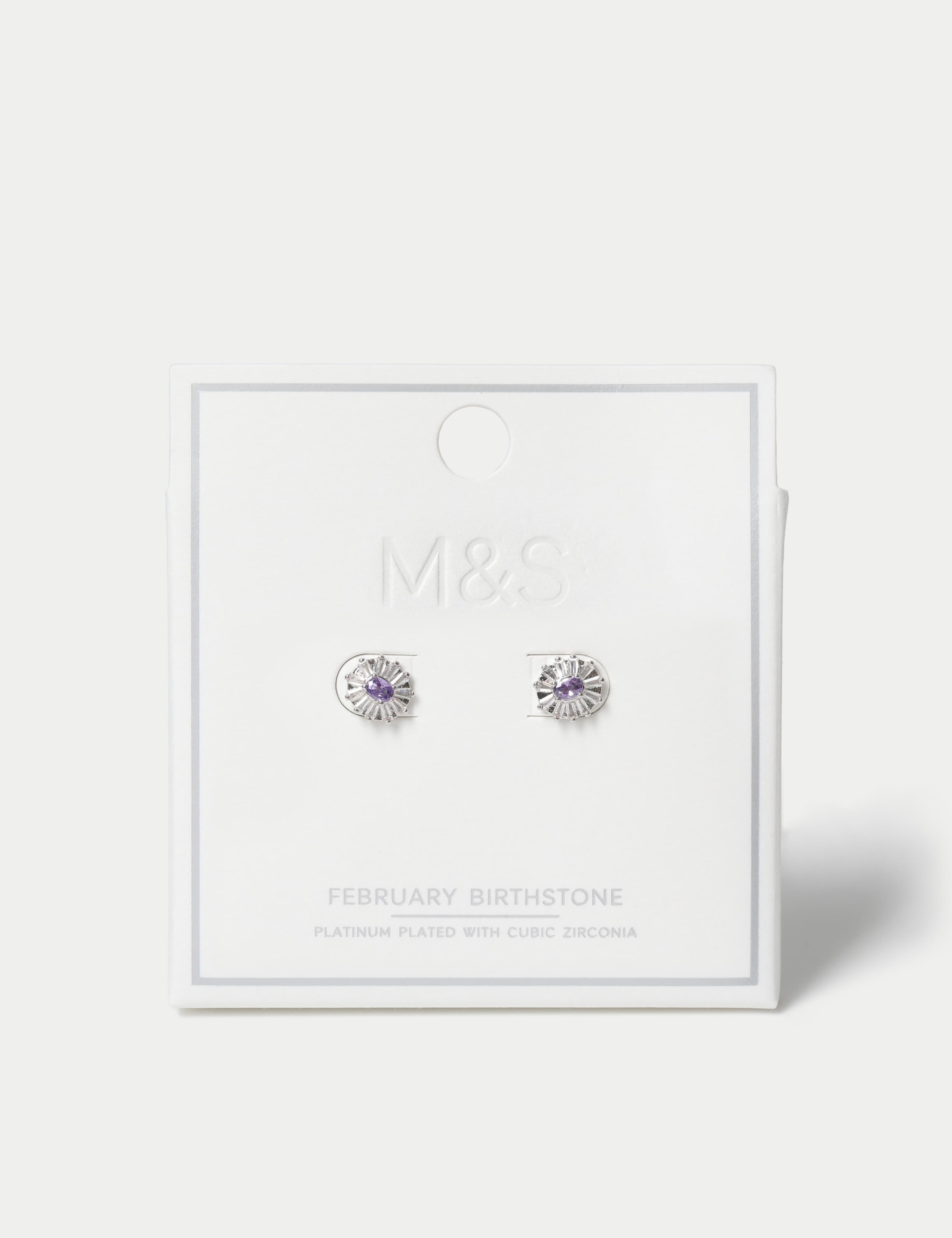 Platinum Plated Birthstone Earrings 10 of 12