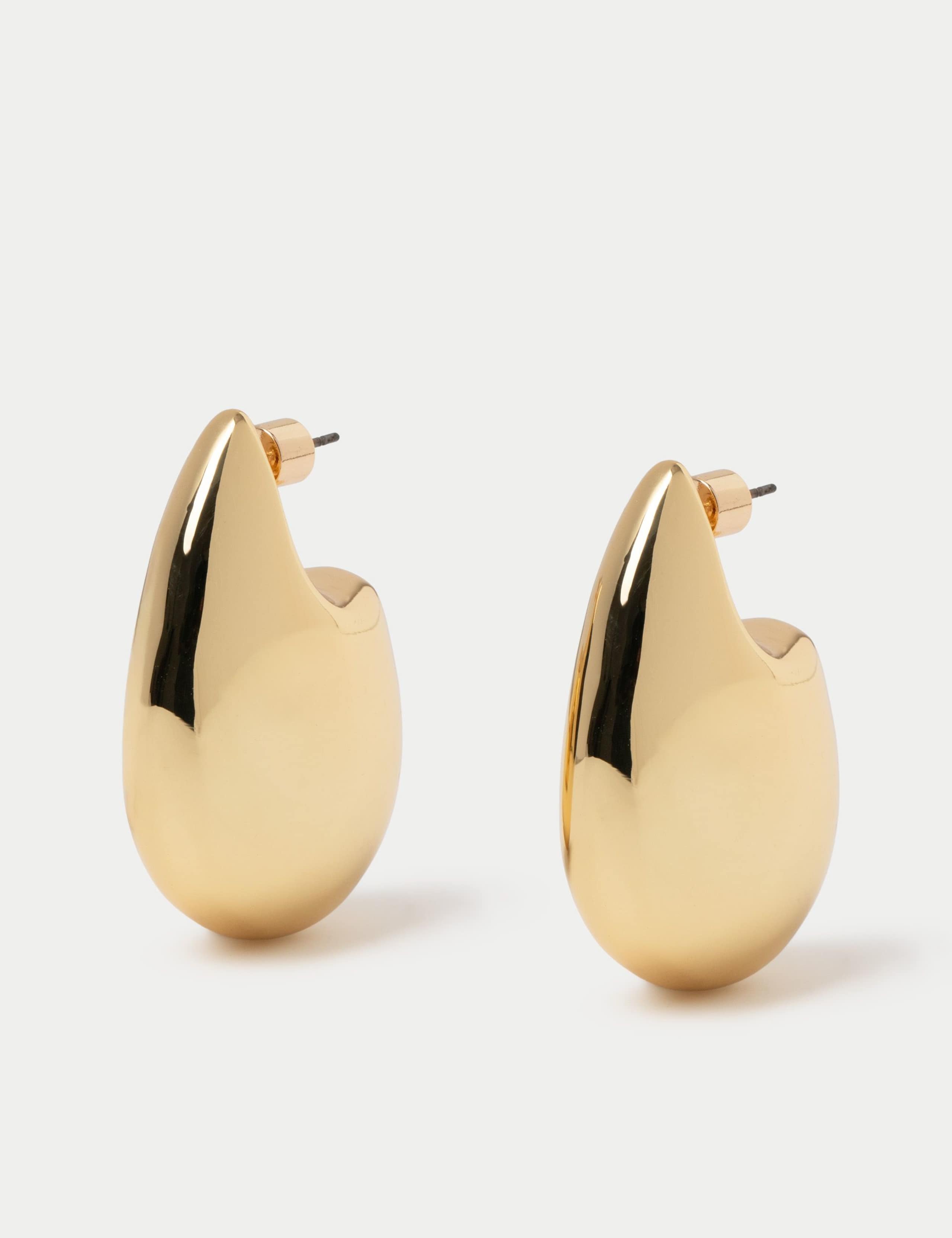 18ct Gold Plated Smooth Dome Earrings 2 of 3