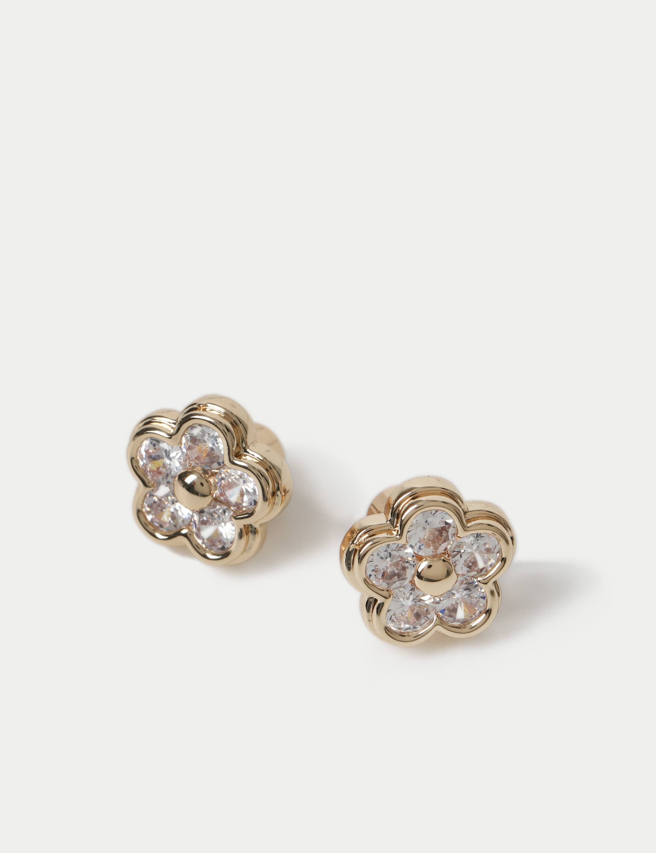 Cubic Zirconia Flower Earrings 2 of 2