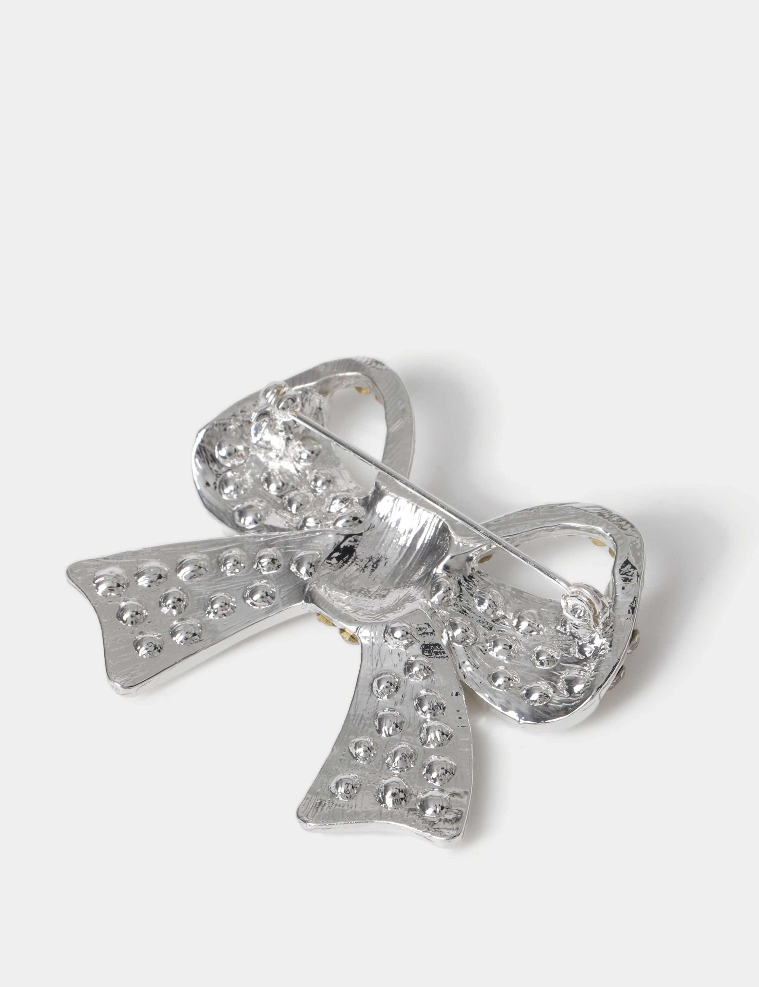 Silver Tone Christmas Bow Brooch 3 of 3