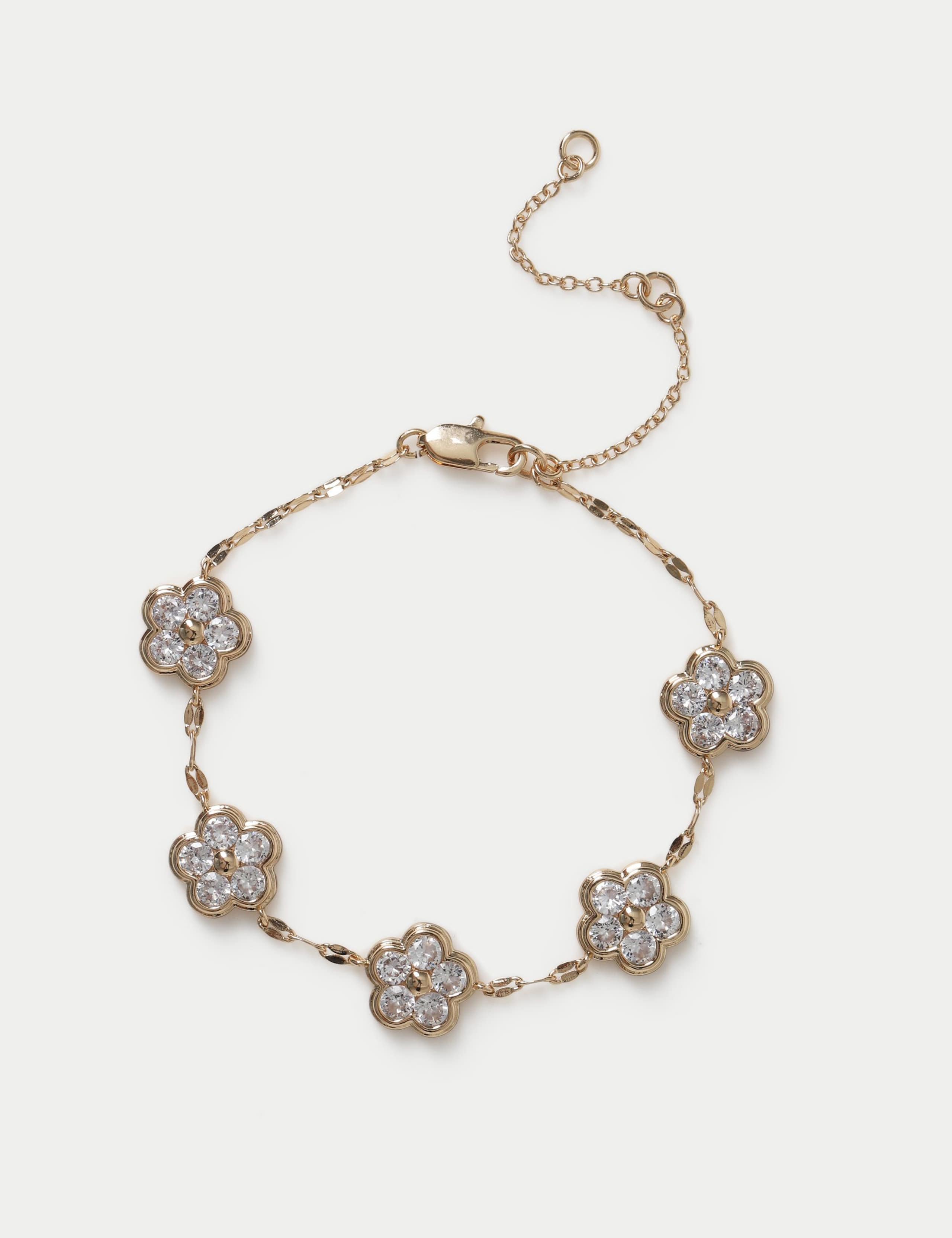 Cubic Zirconia Flower Bracelet 2 of 2