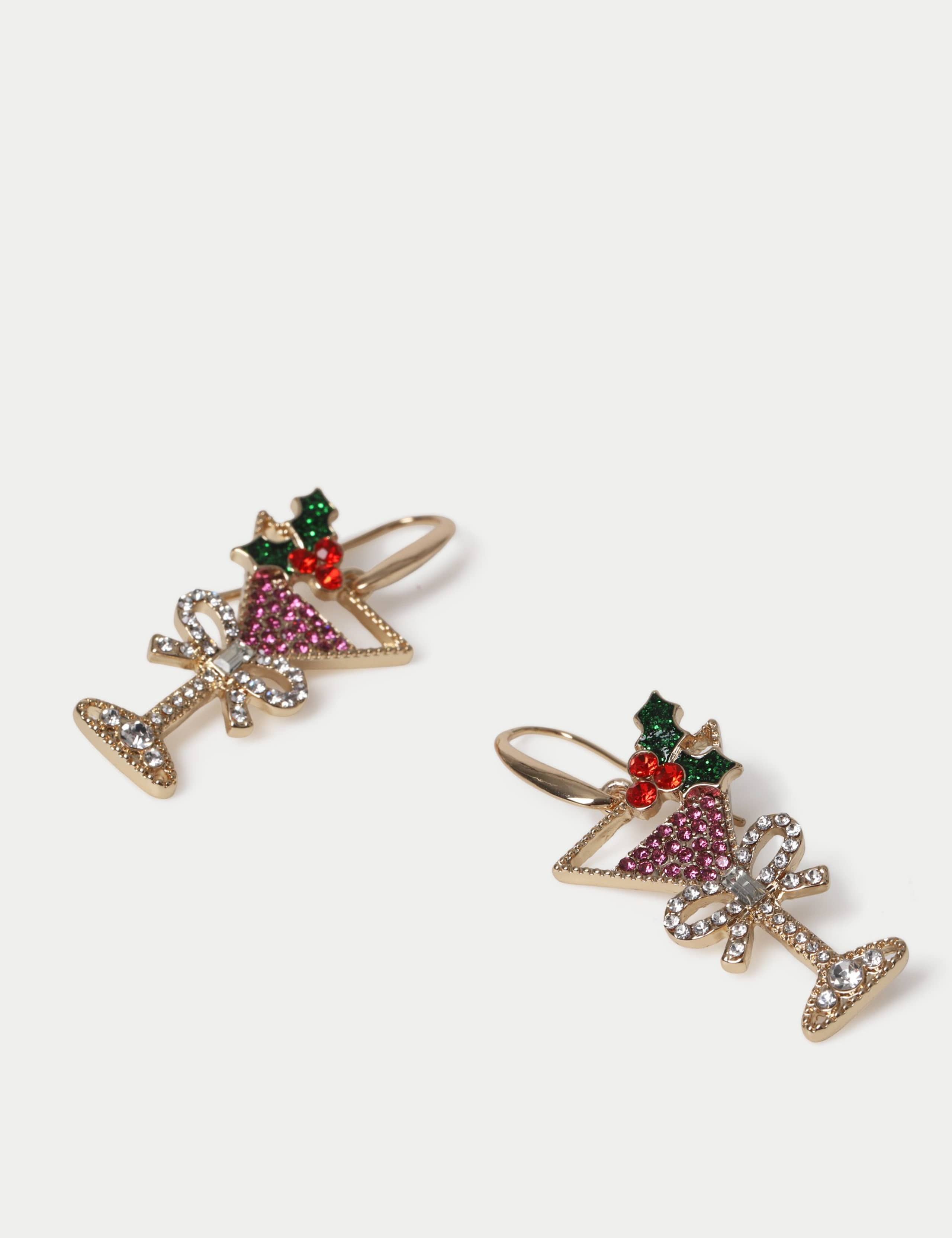 Pink Cocktail Christmas Earrings 2 of 2