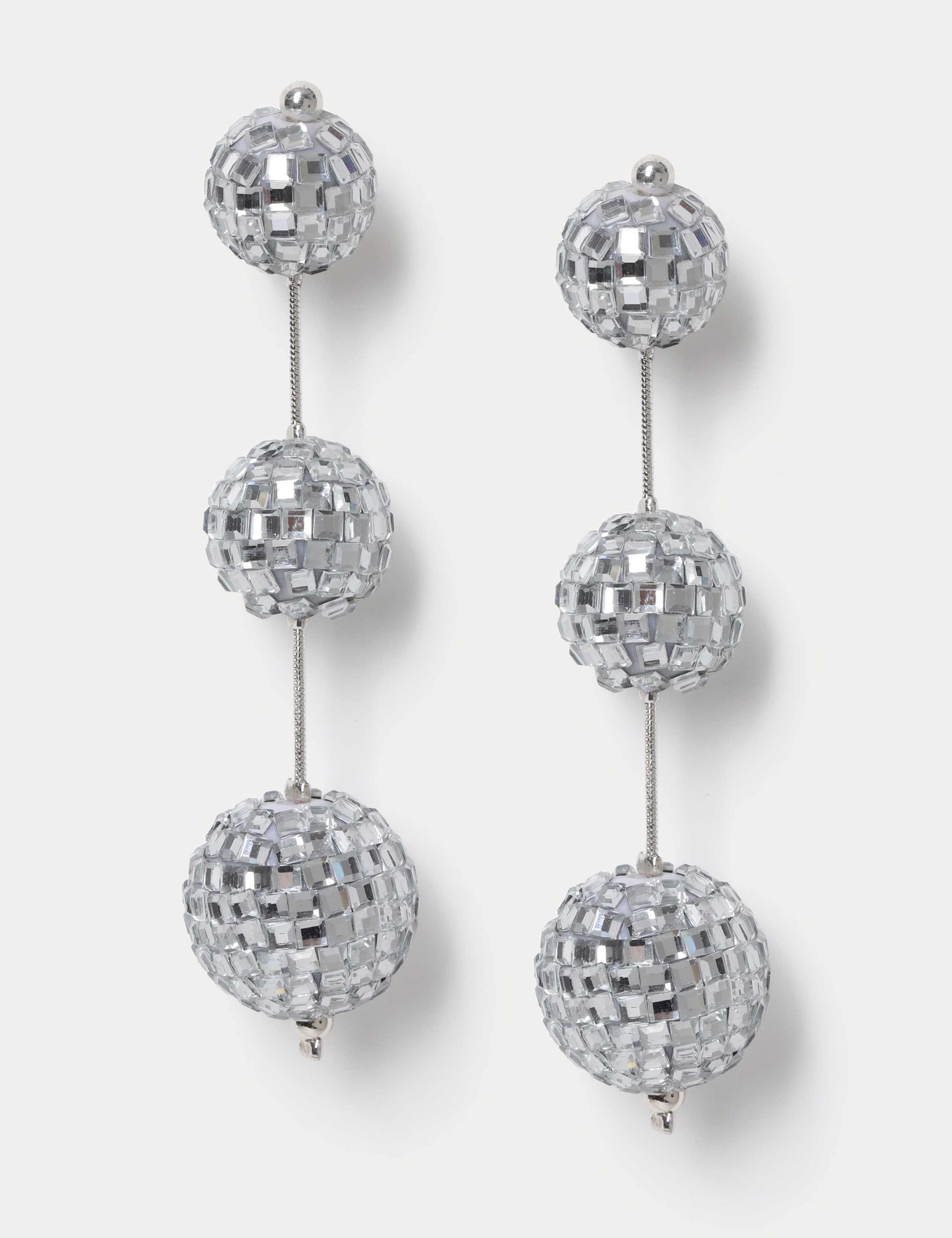 Disco Ball Drop Christmas Earring 1 of 2