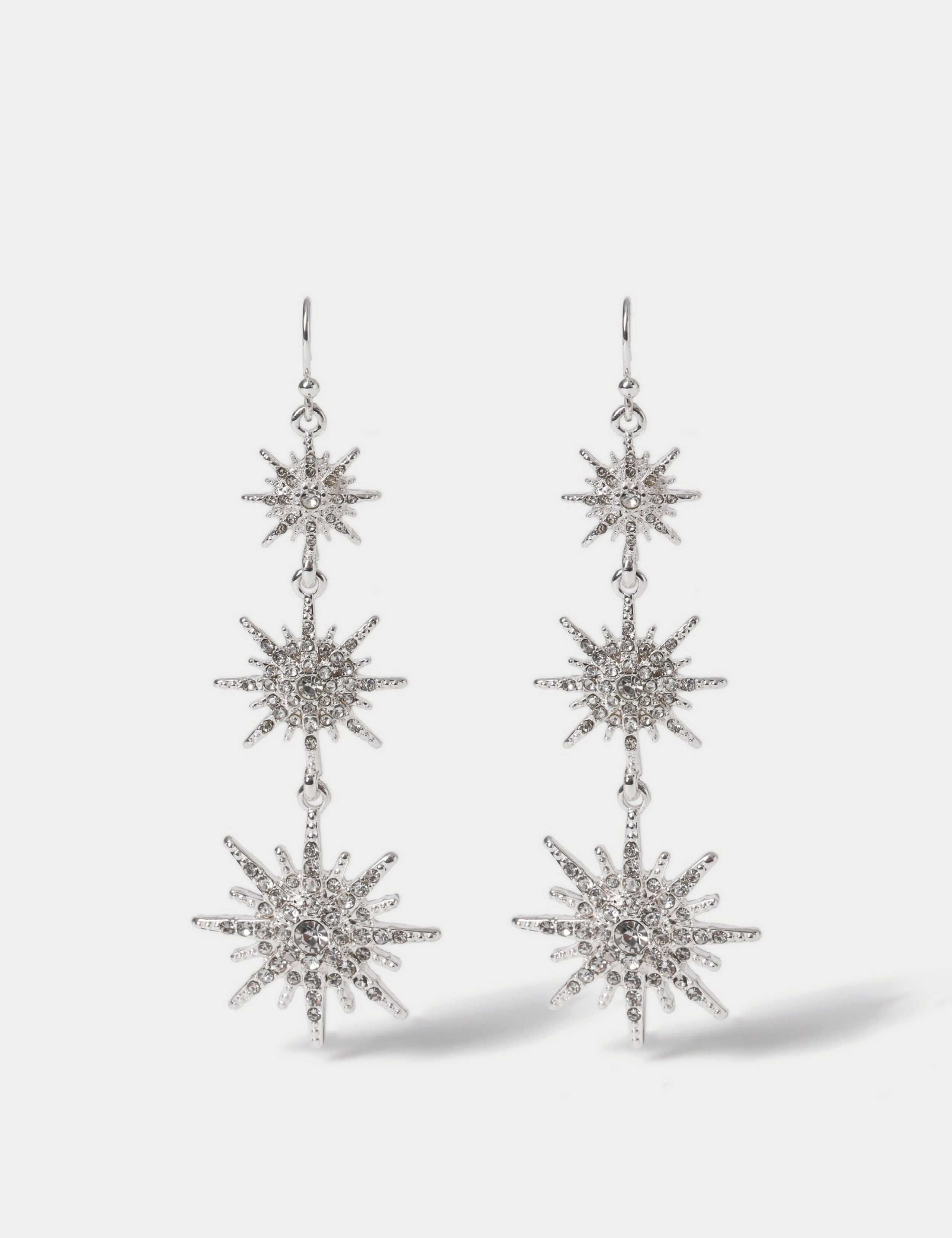 3 Drop Snowflake Christmas Earrings 1 of 2