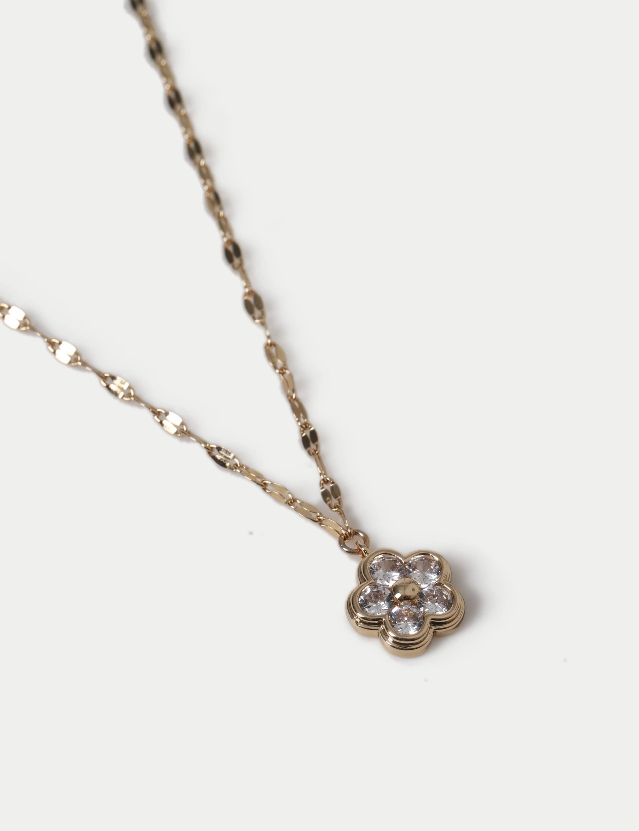 Cubic Zirconia Flower Necklace 2 of 2