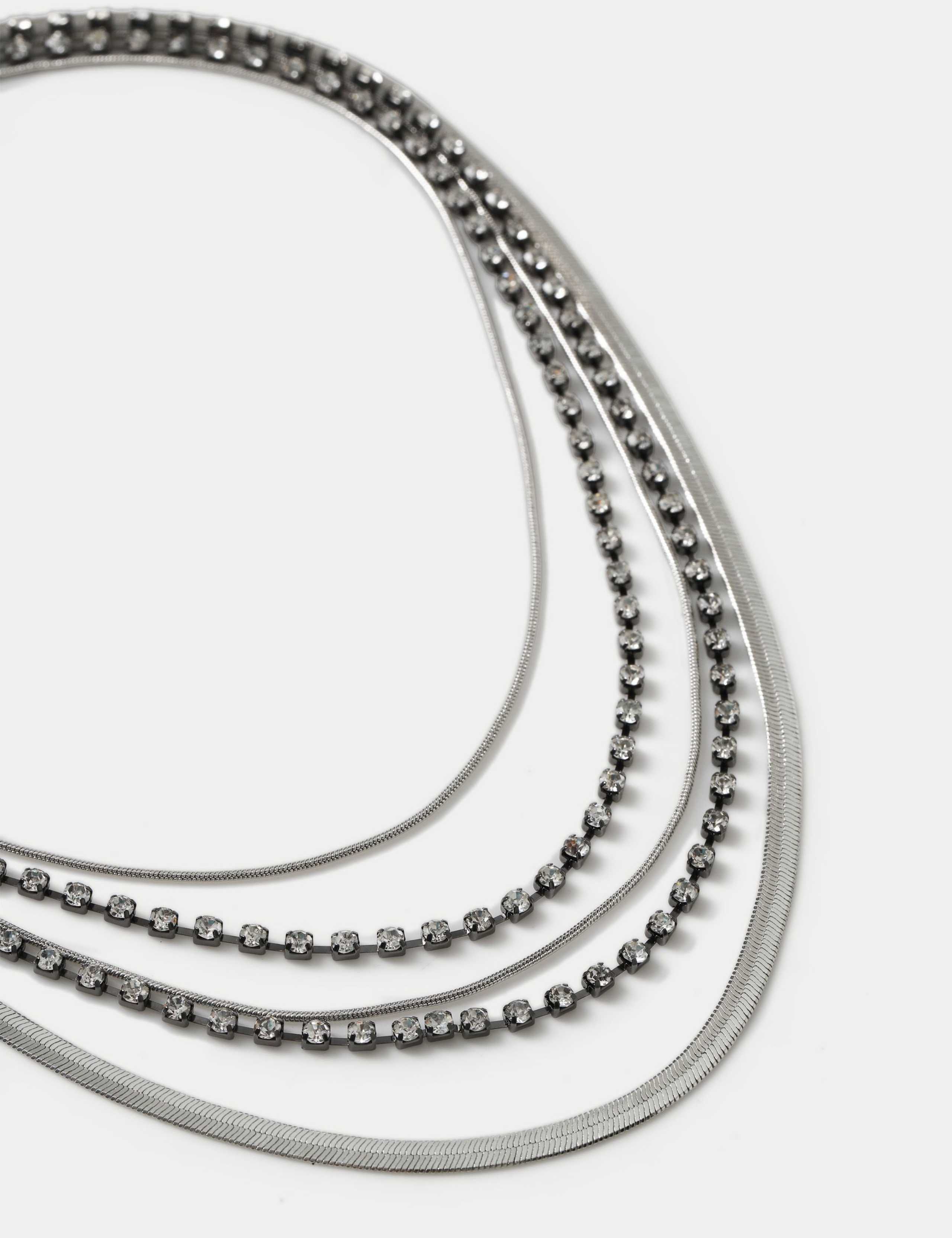 Rhinestone Multirow Necklace 2 of 2