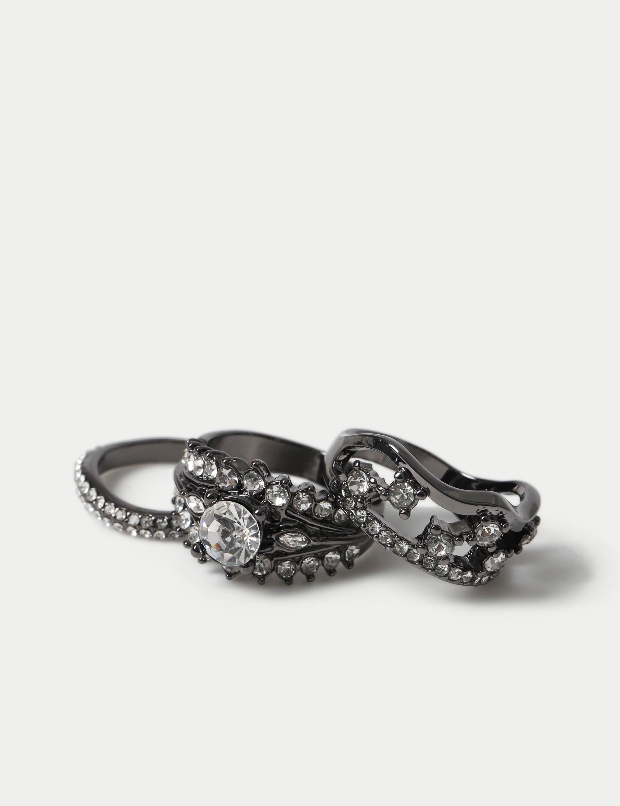 3 Pack Crystal Ring Set 3 of 3