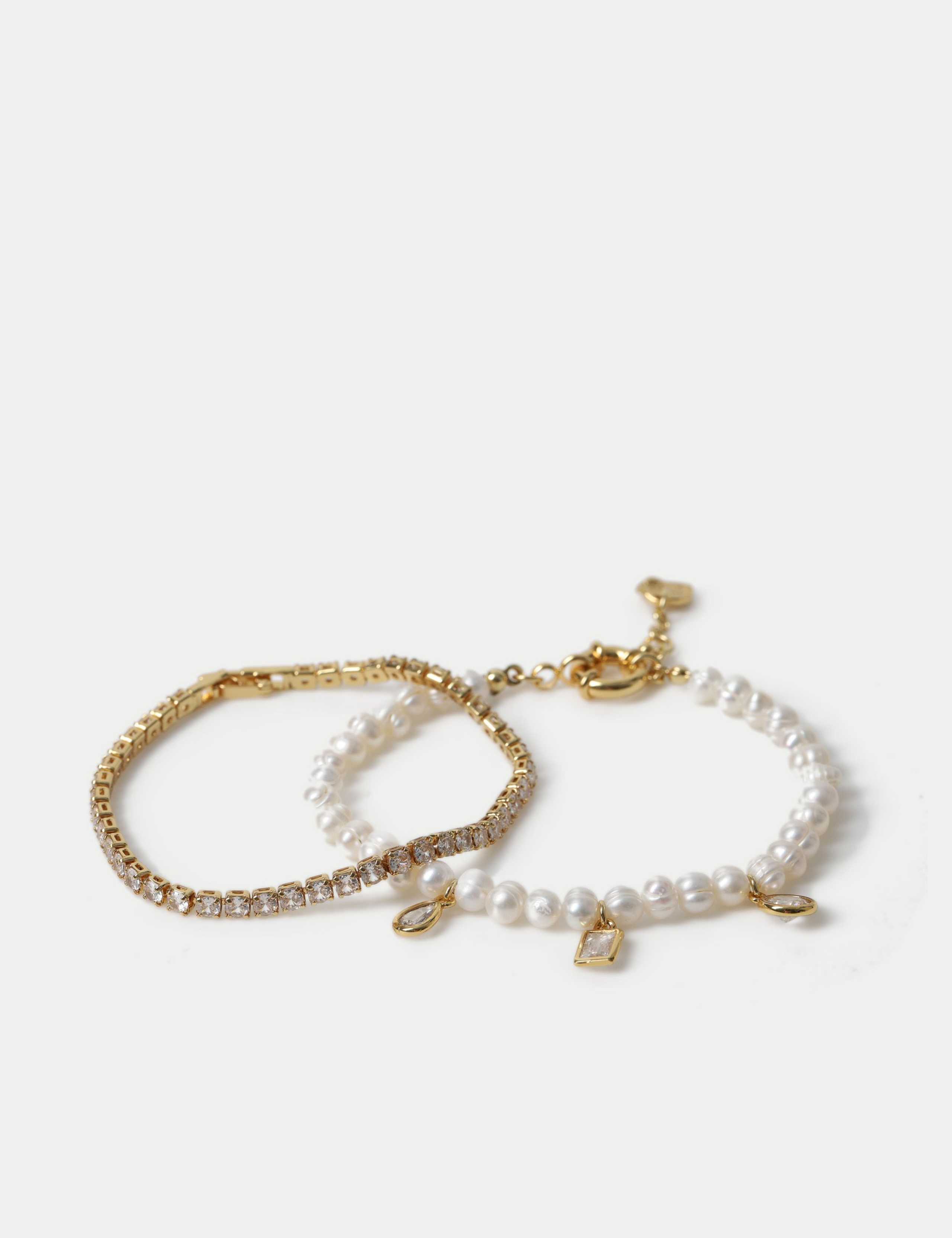 18k Gold Plated Pearl Bracelet 2 of 3