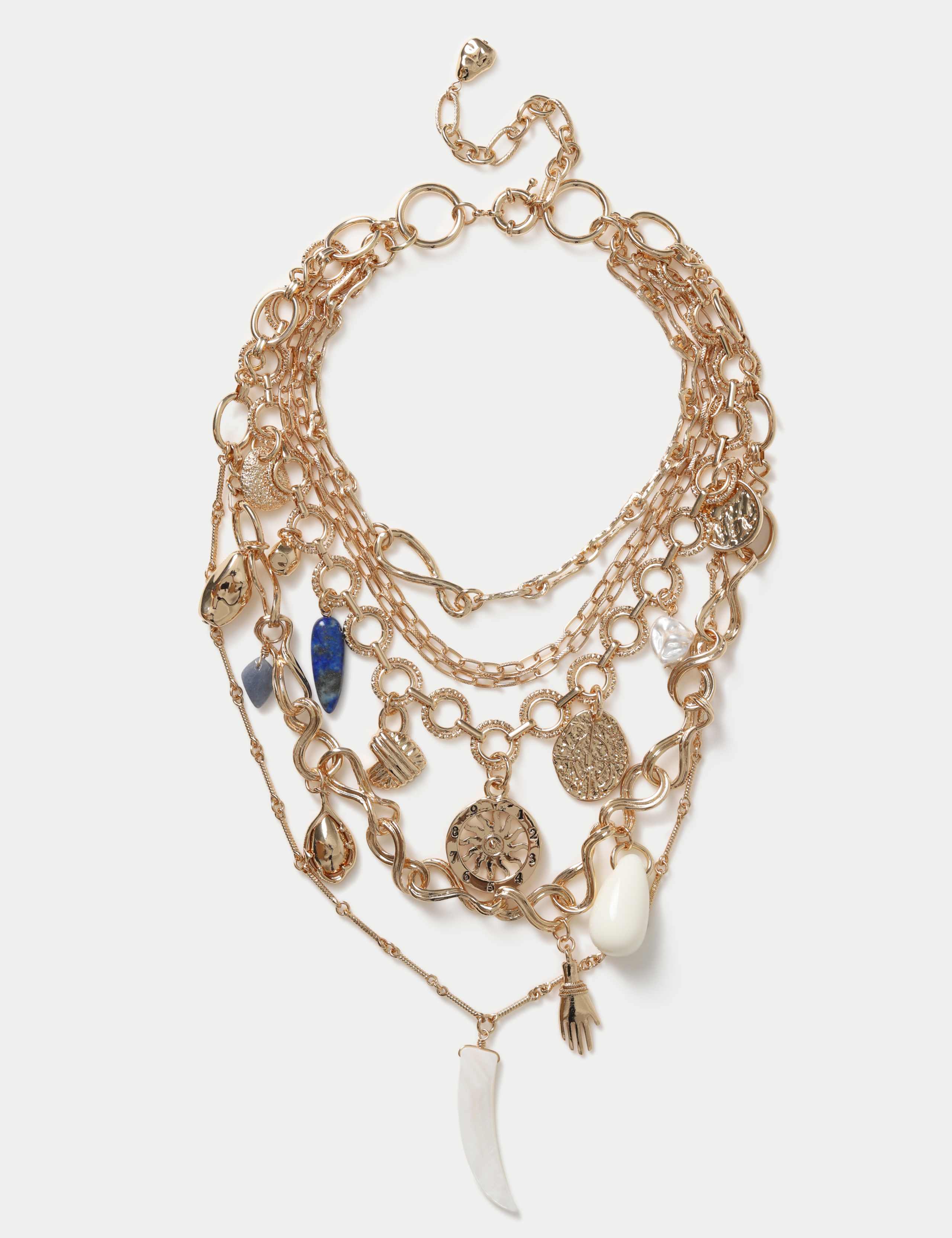 Tusk Mega Charm Multi Row Necklace 1 of 3