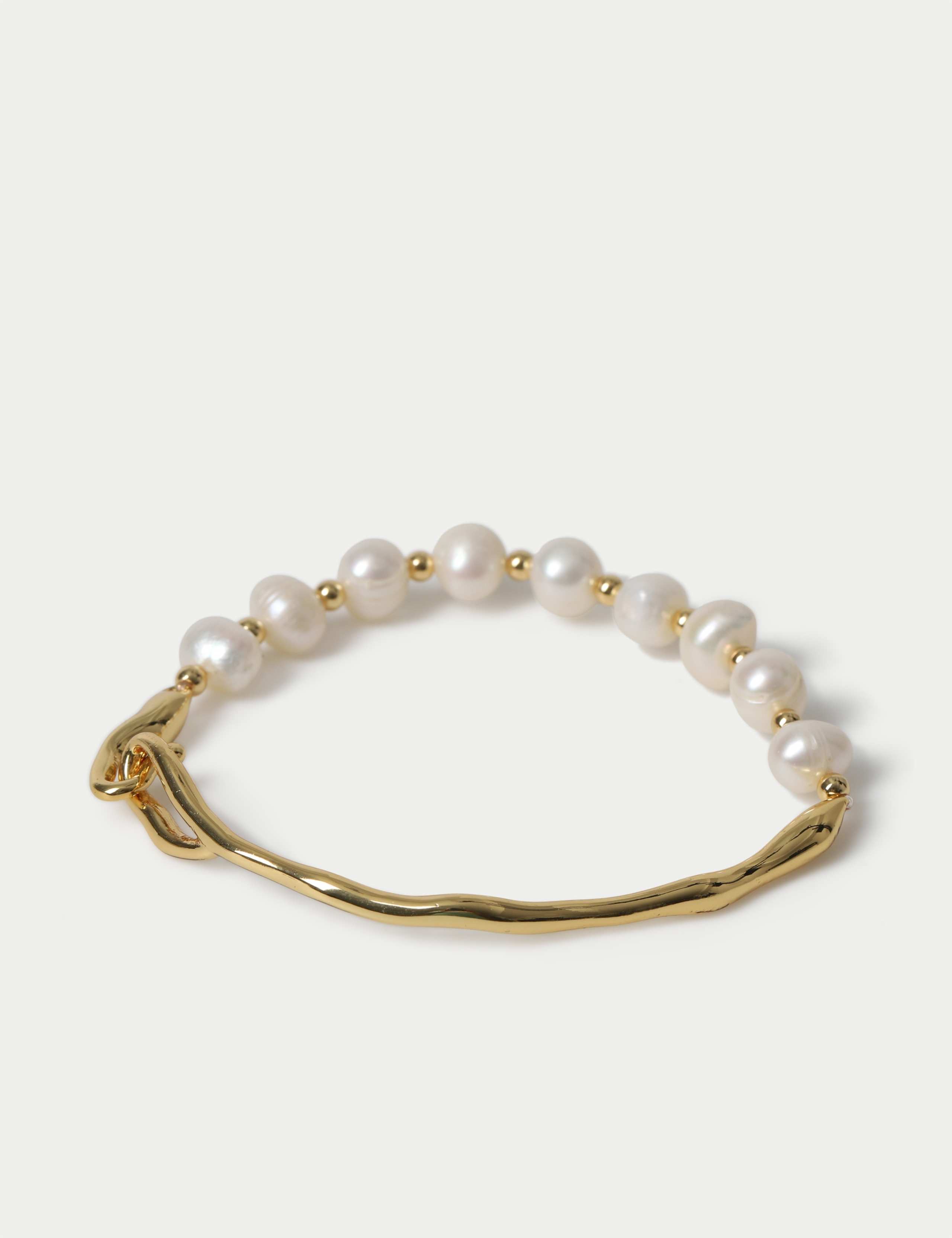 18k Gold Plated Pearl Bracelet 2 of 3