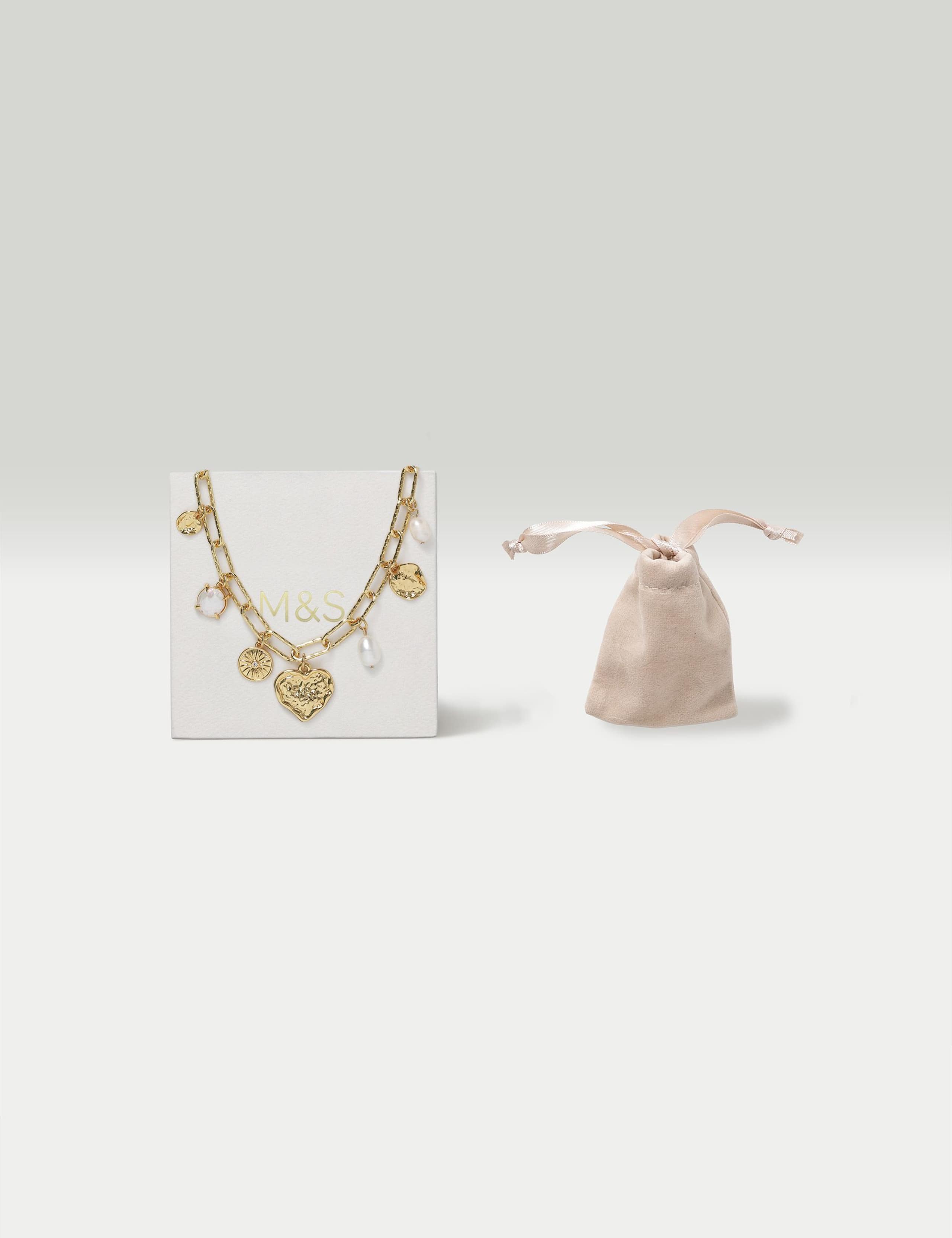 18k Gold Plated Heart Charm Necklace 3 of 3