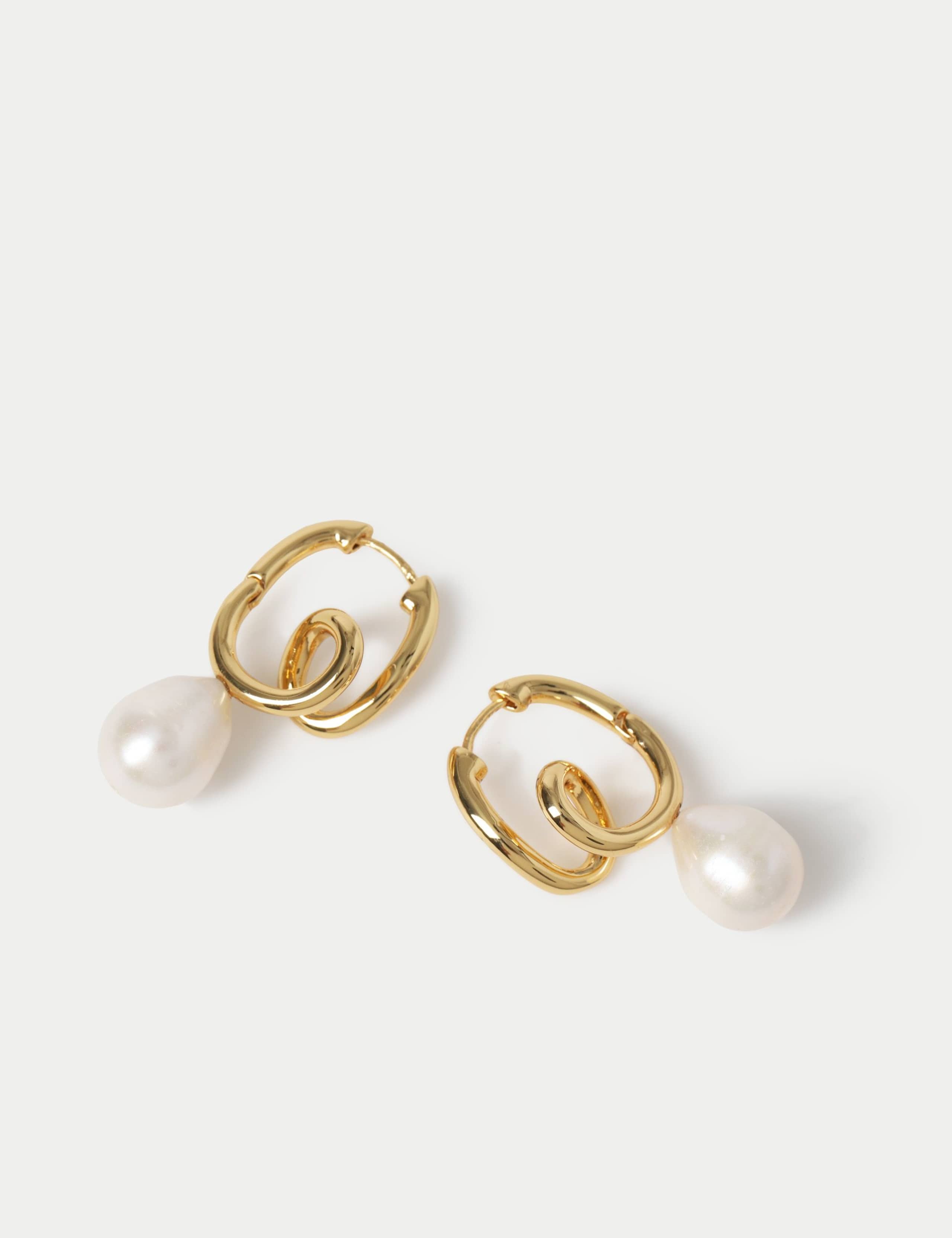 18k Gold Plated Pearl Earrings 4 of 4