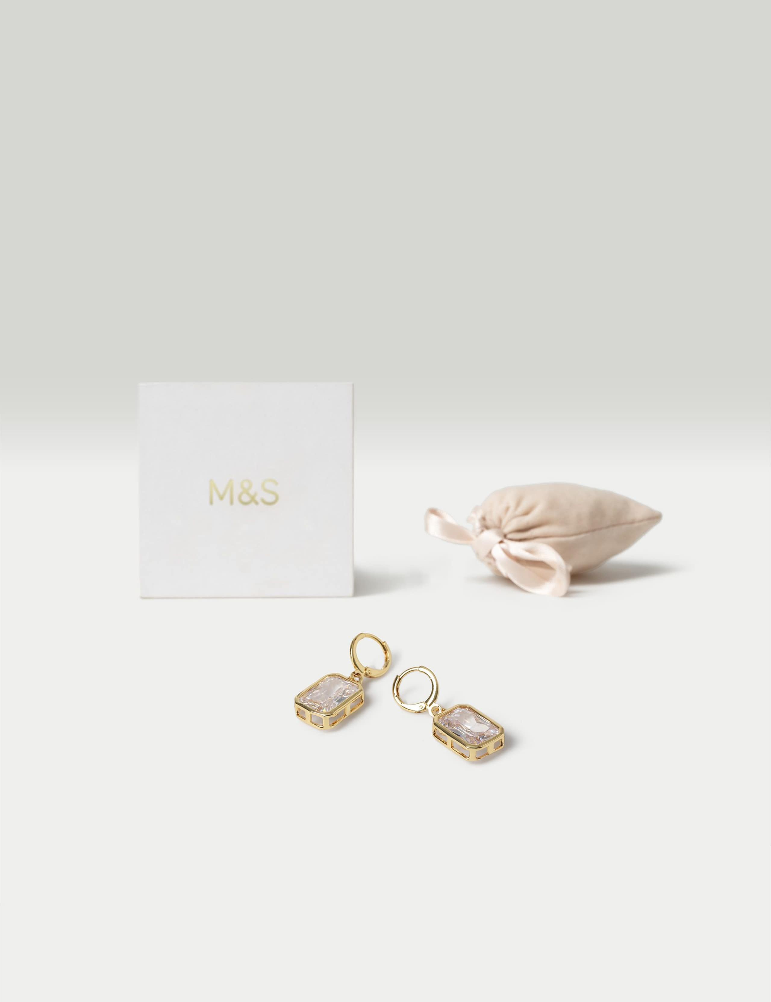 18k Gold Plated Cubic Zirconia Earrings 2 of 3