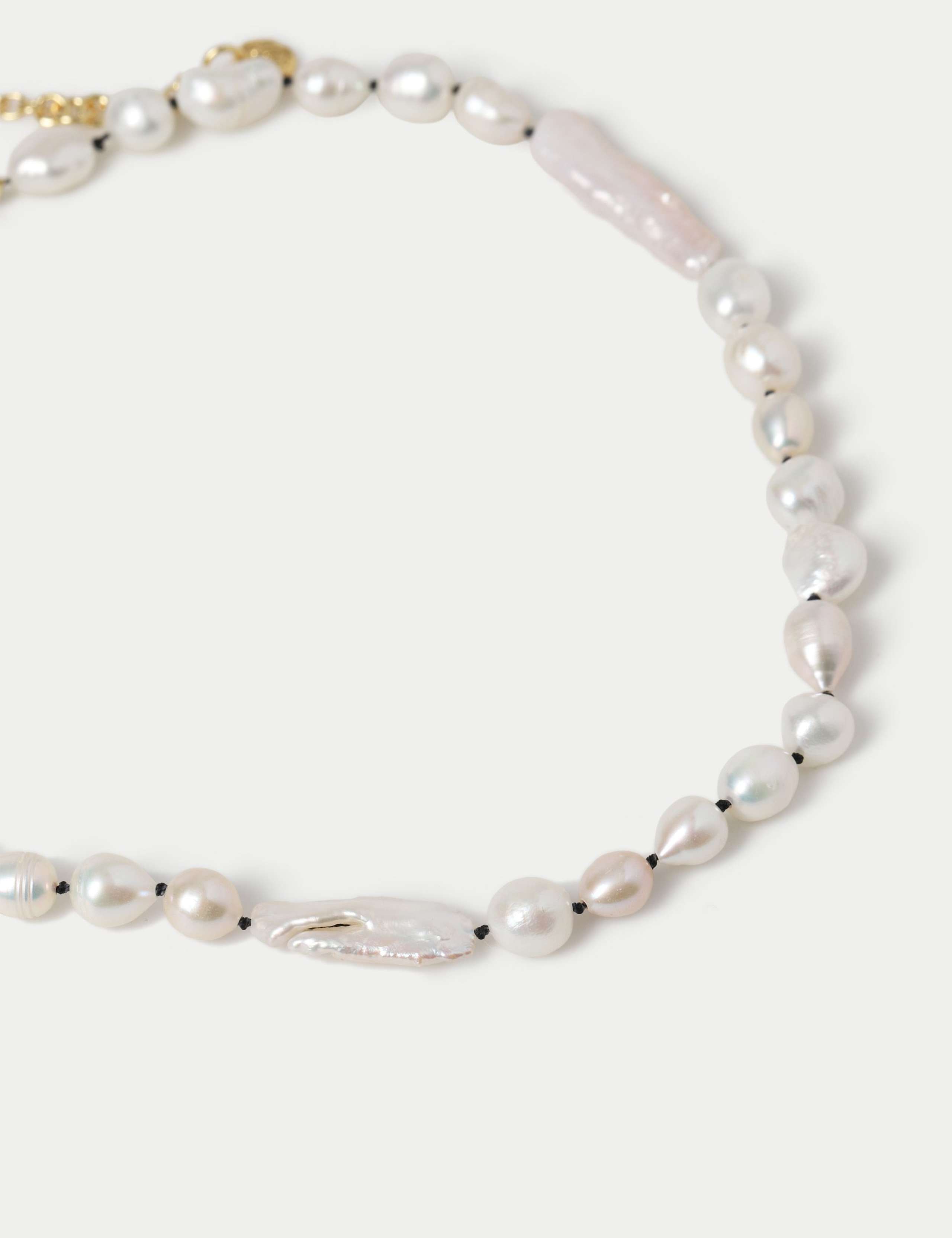 18ct Gold Plated Pearl Knot Necklace 2 of 3