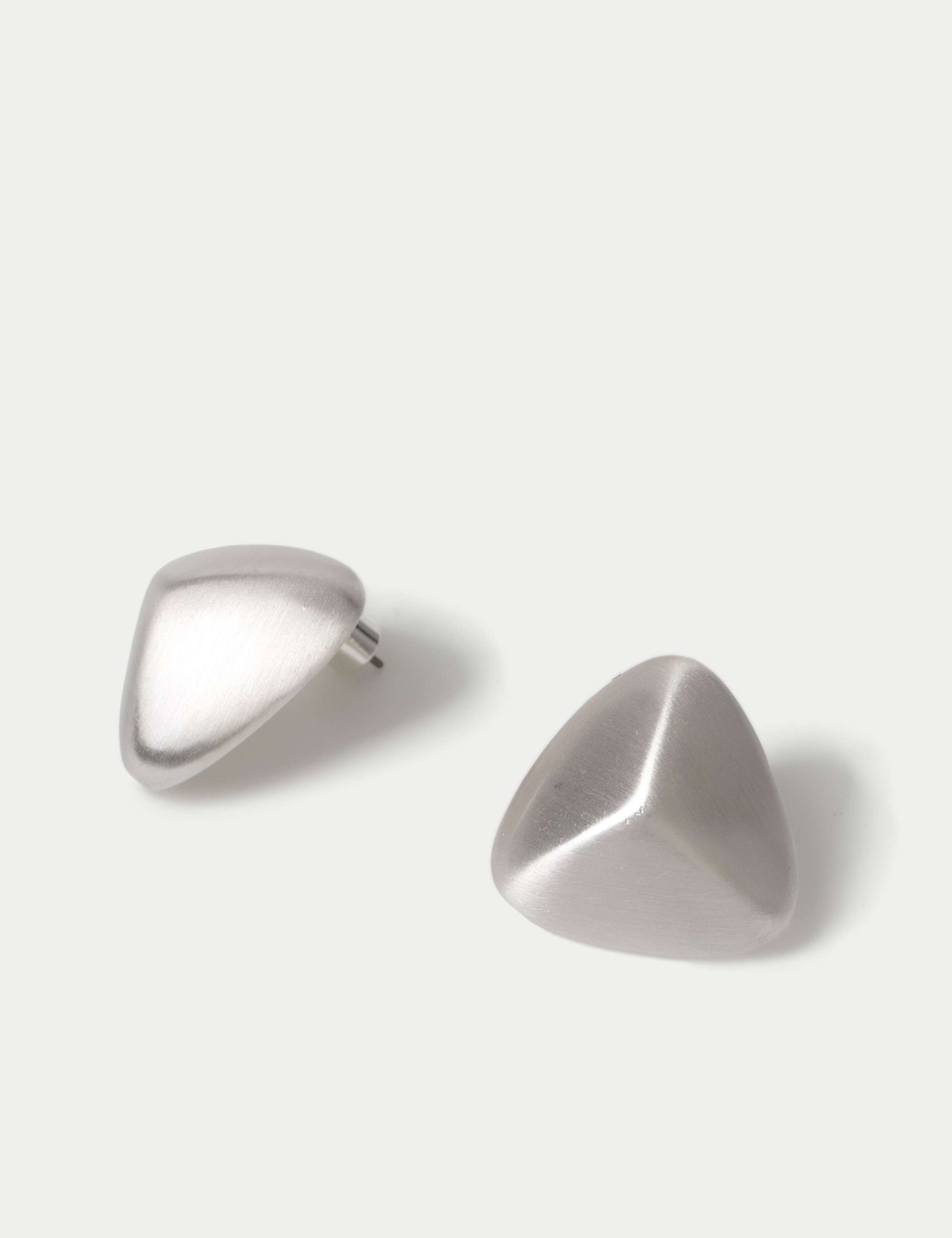 Triangle Dome Brushed Stud Earring 2 of 2