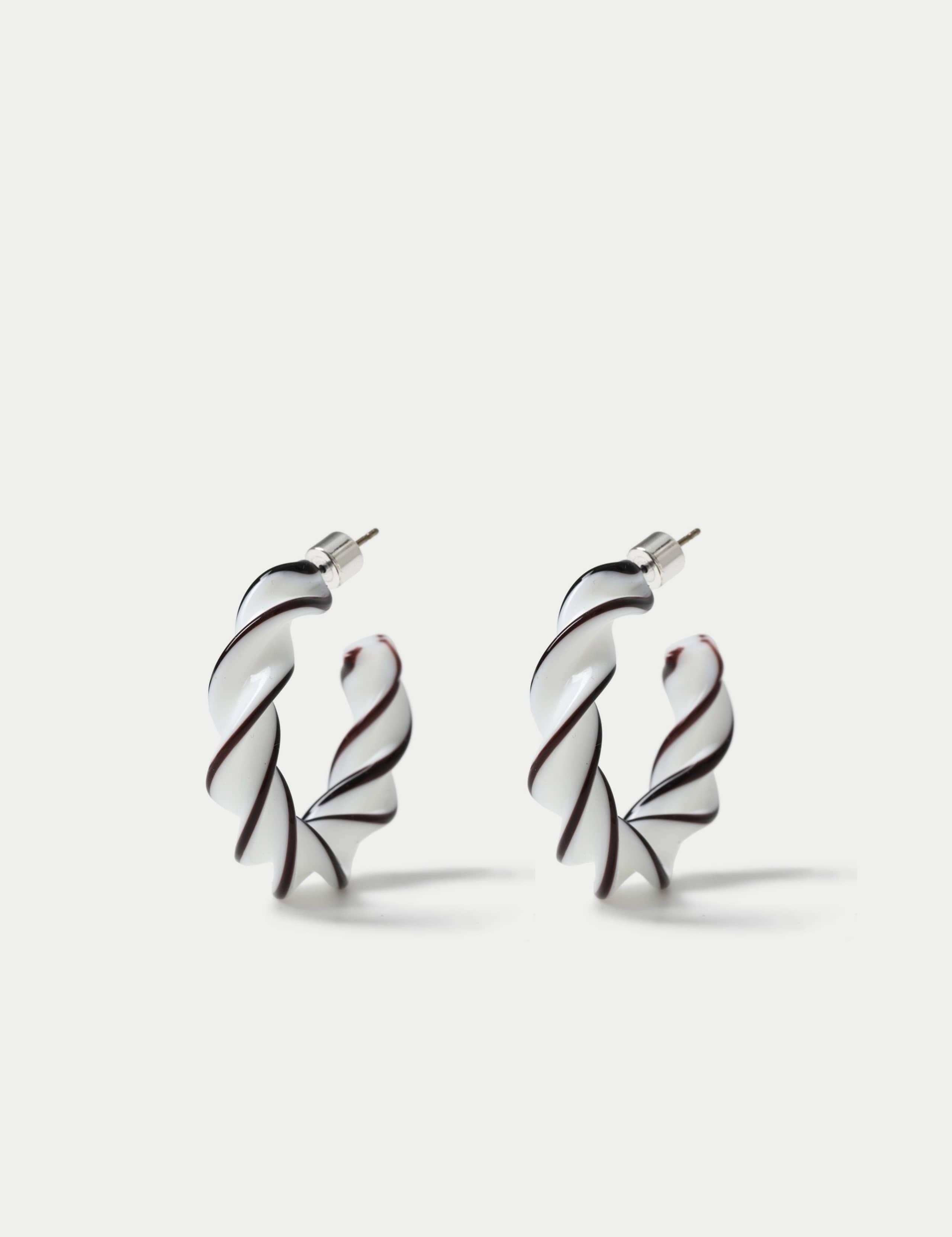 Glass Twist Hoop Earrings 1 of 2