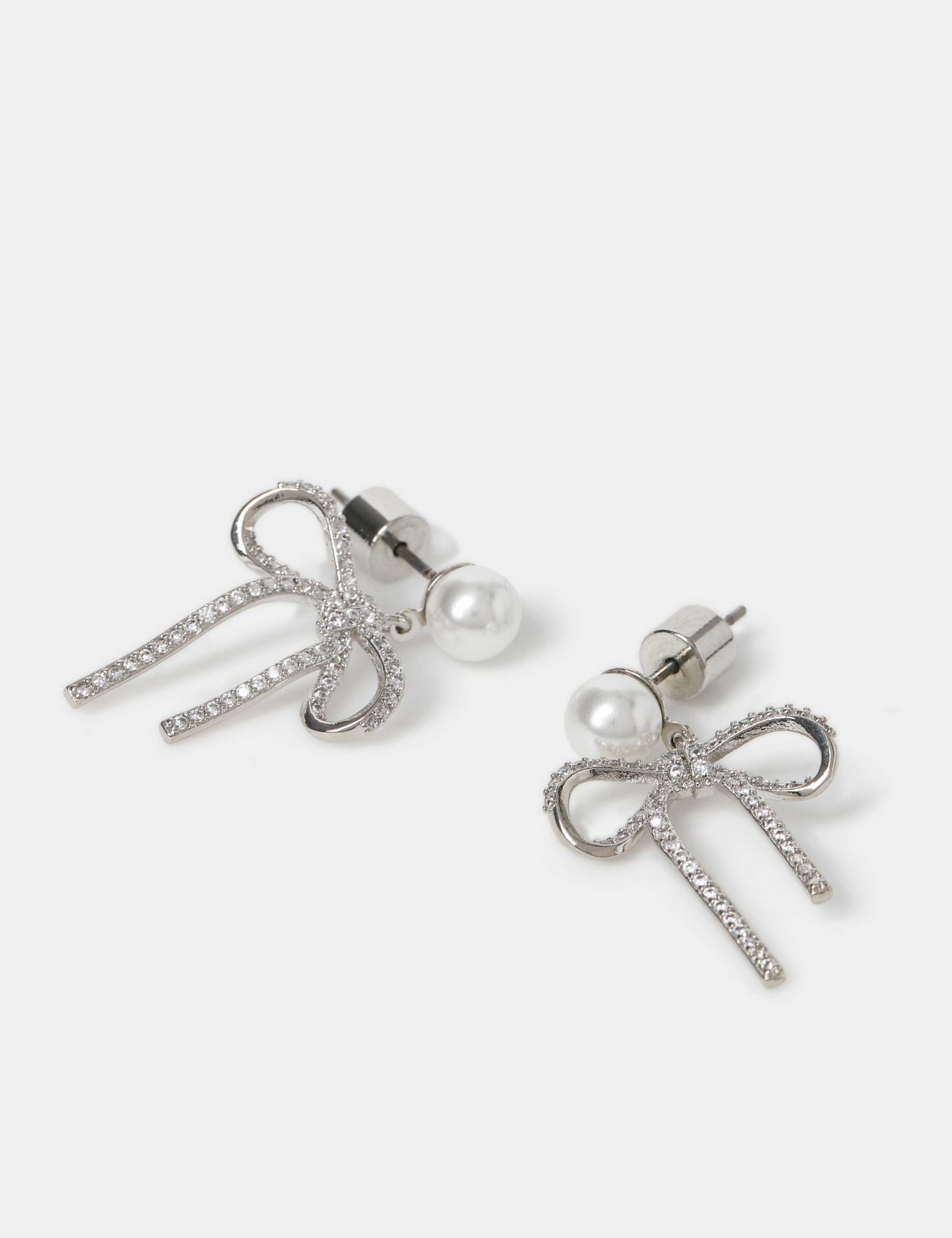 Cubic Zirconia Bow Earrings 2 of 2