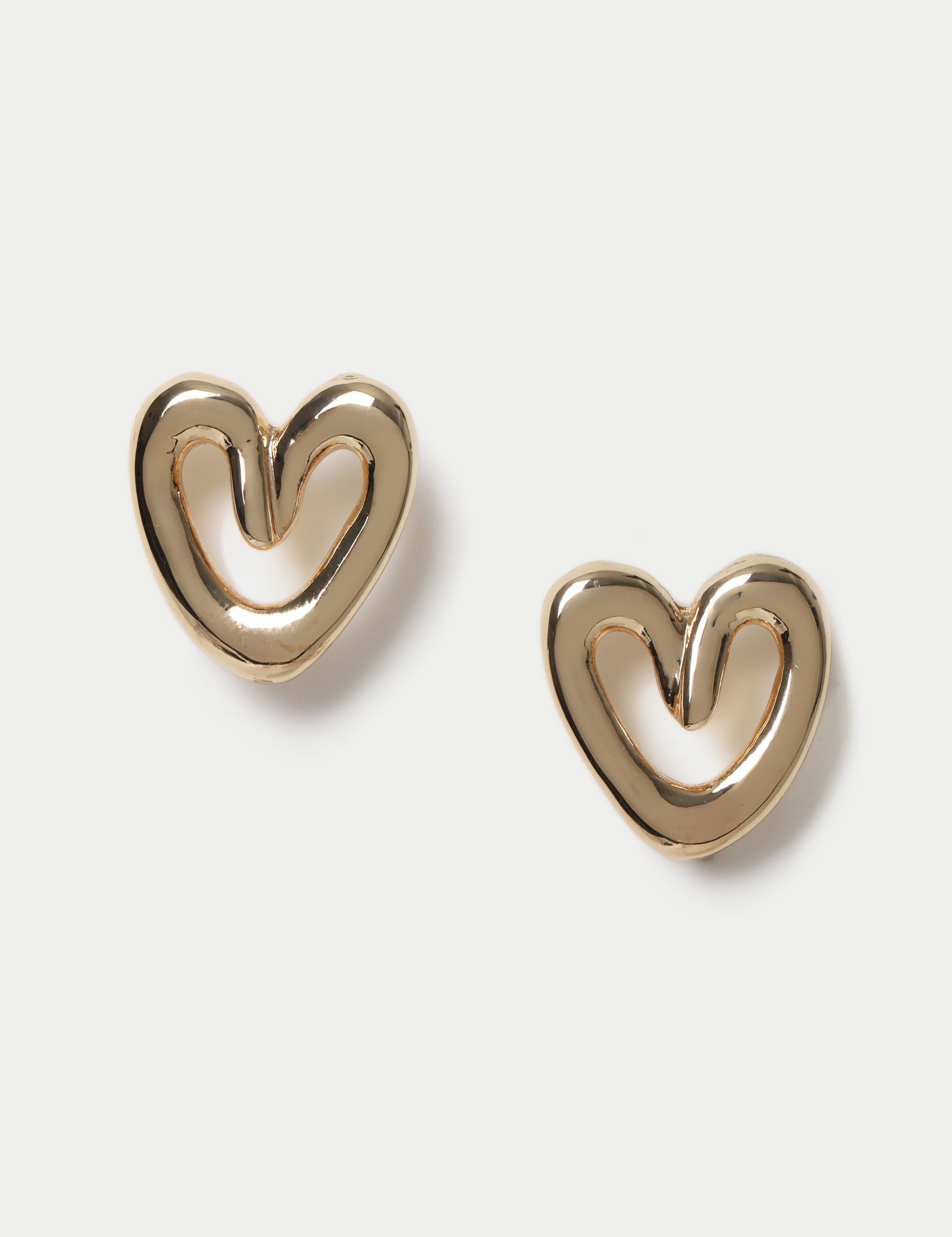 Outline Heart Stud Earrings 1 of 2