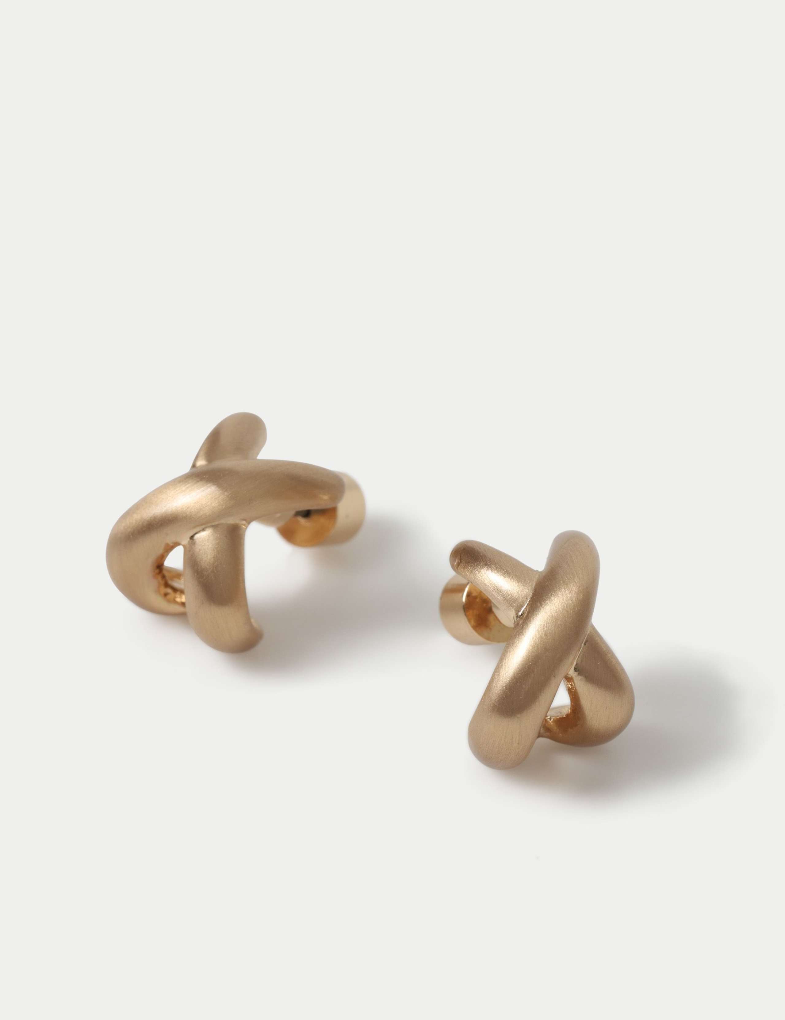 Brushed Mini Cross Stud Earrings 2 of 2