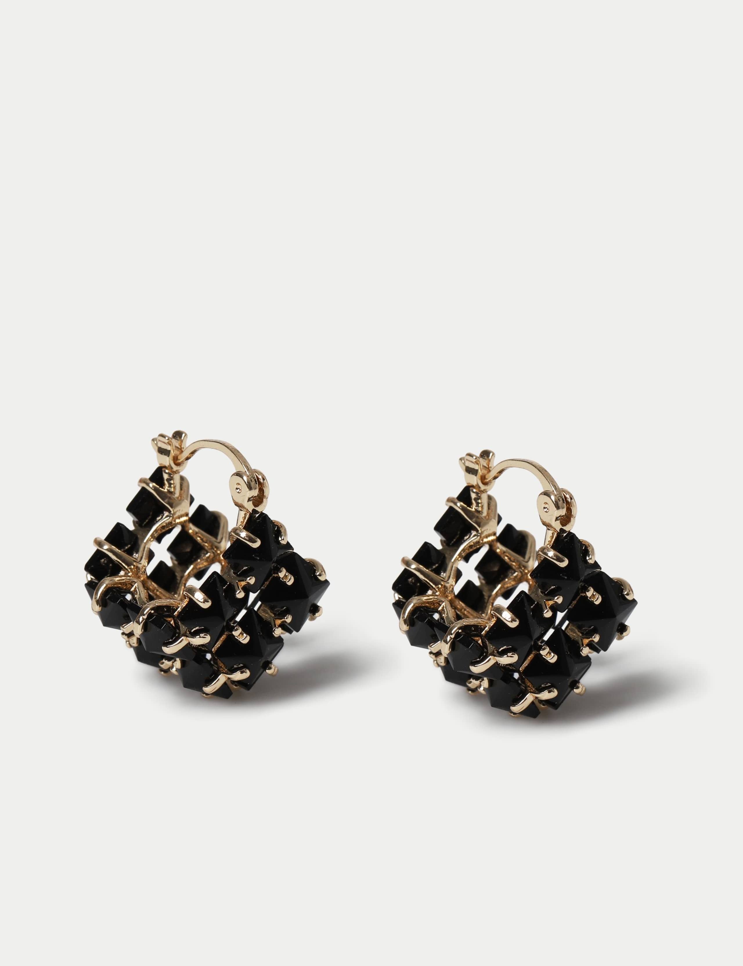 Per Una Black Faceted Hoop Earring 2 of 2