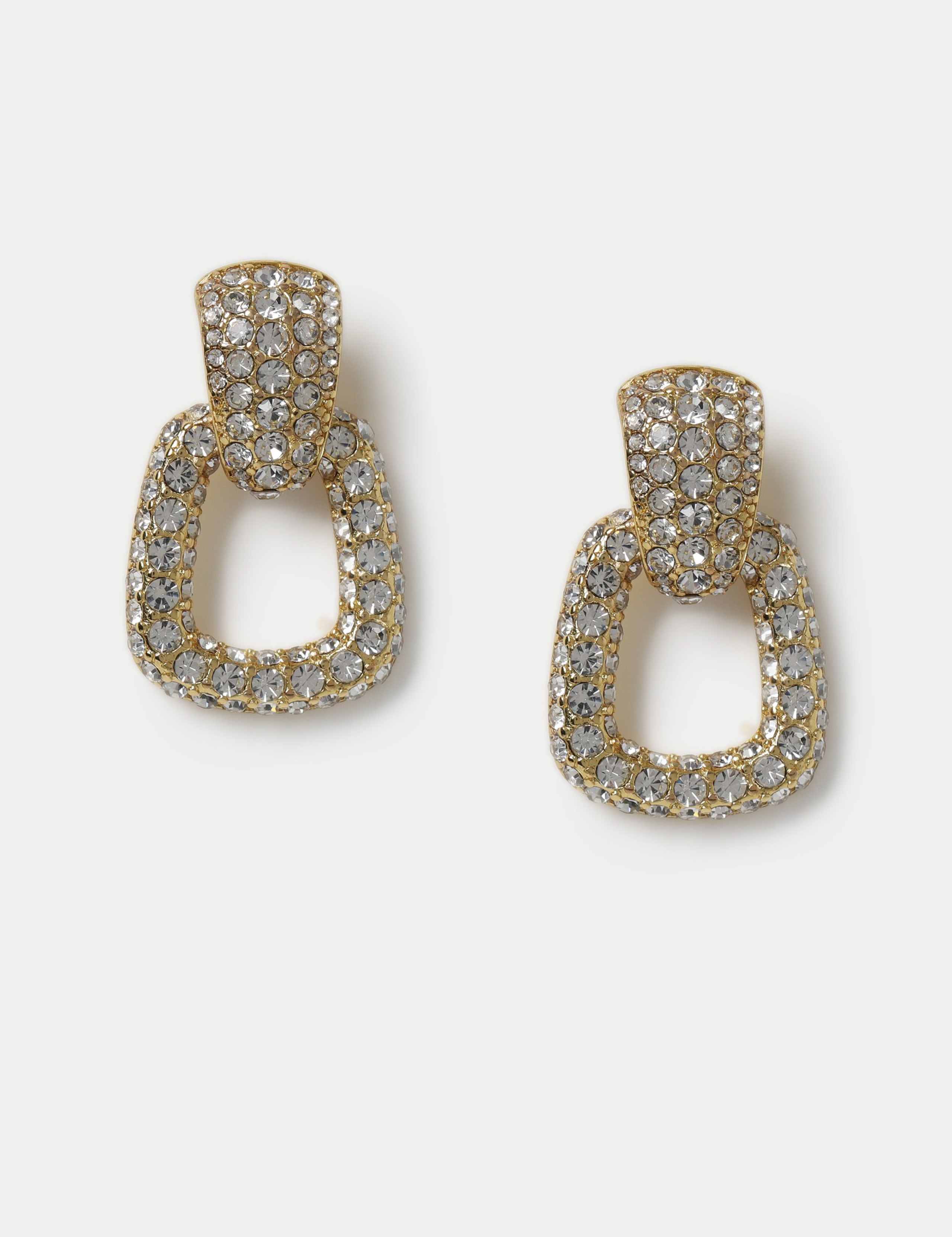 Cubic Zirconia Doorknocker Earring 1 of 2