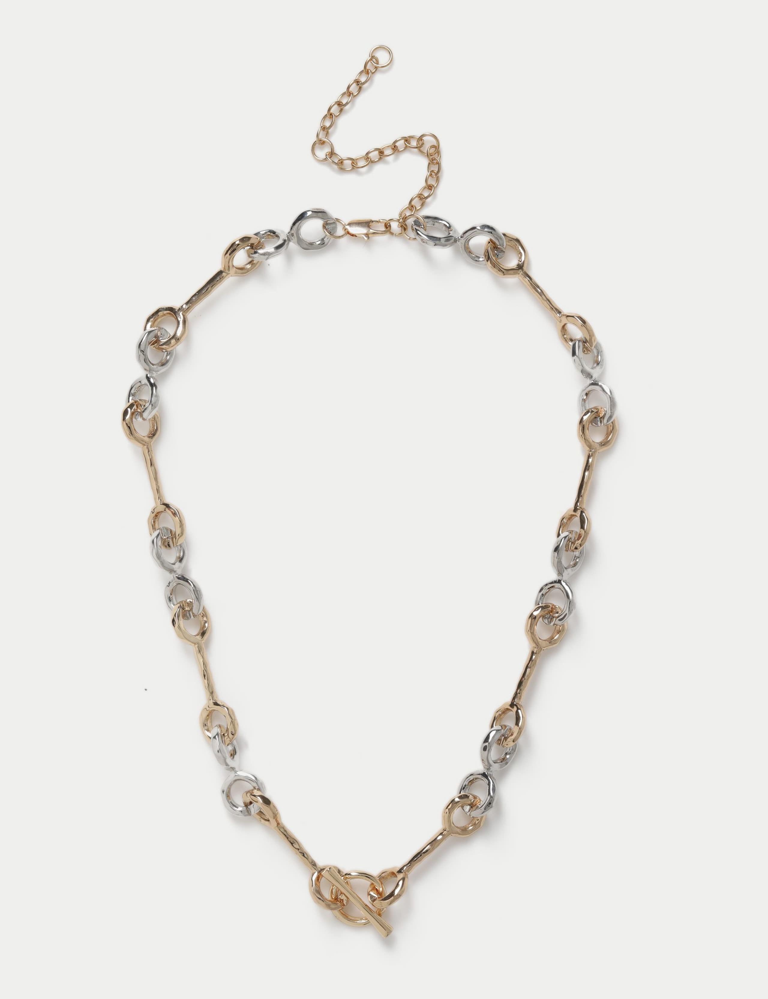 Mixed Metal Link Chain Necklace 1 of 2