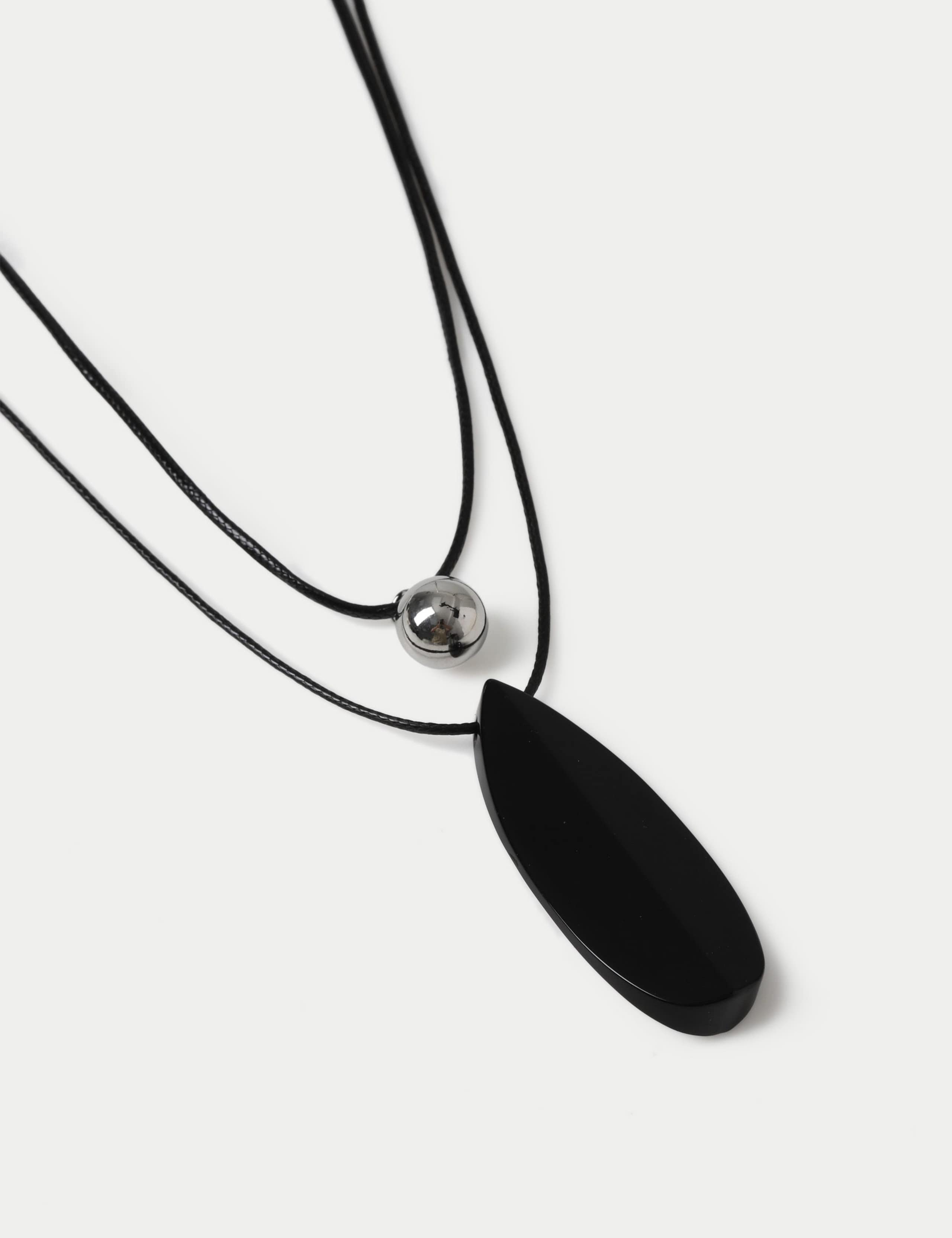 Glass Multi Row Cord Pendant Necklace 2 of 2