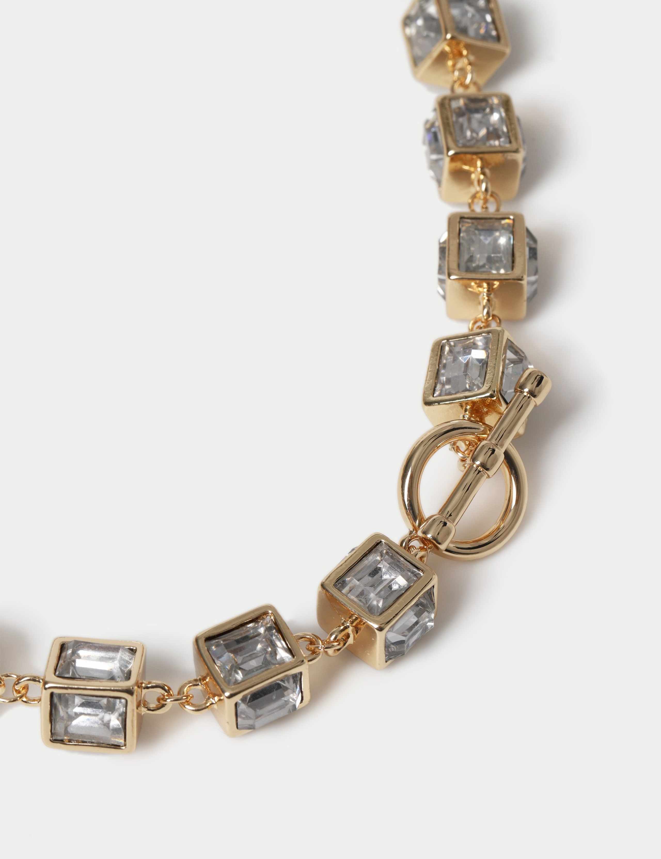 Square Resin Glass Collar Necklace 2 of 2