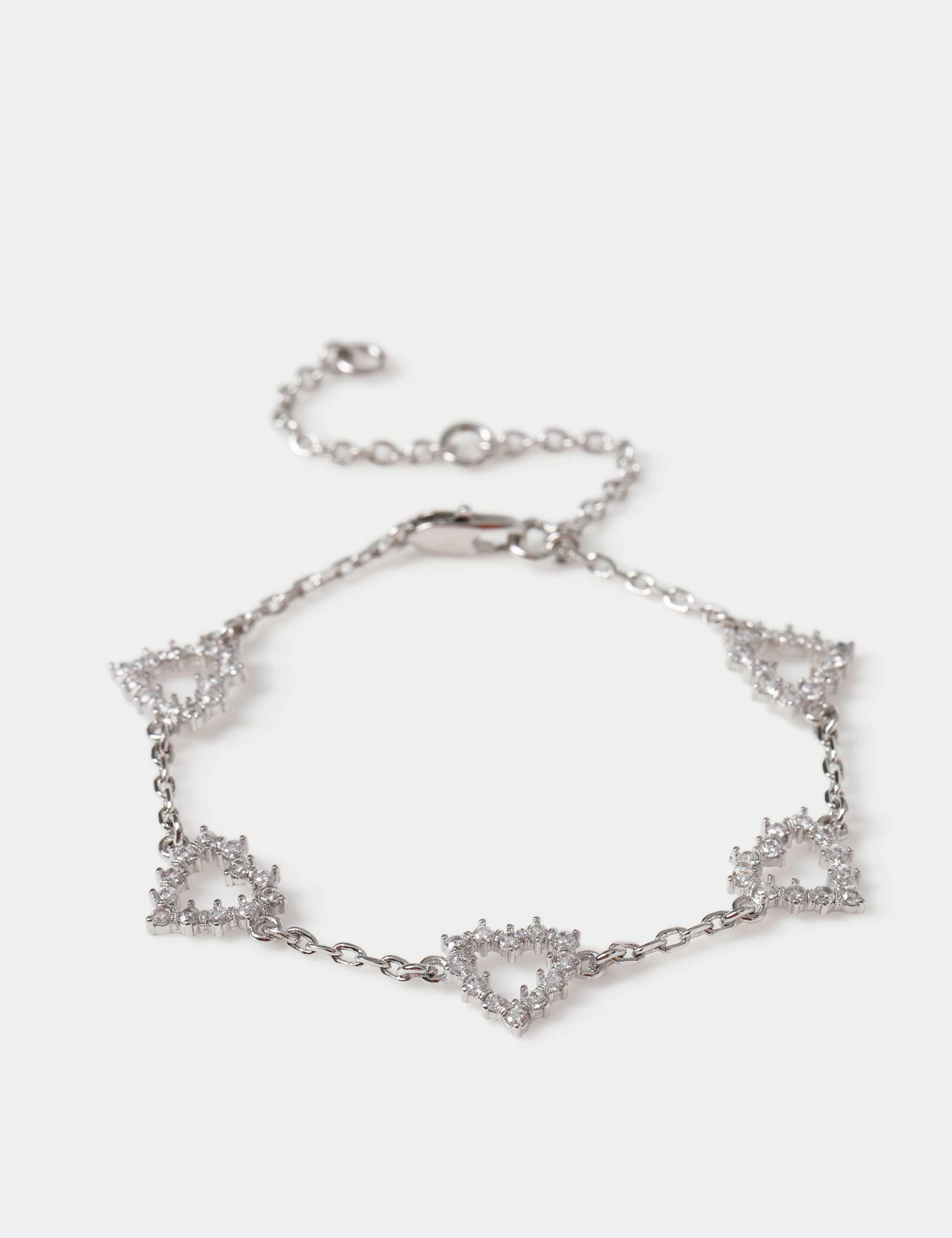 Platinum Cubic Zirconia Heart Wristwear 2 of 2