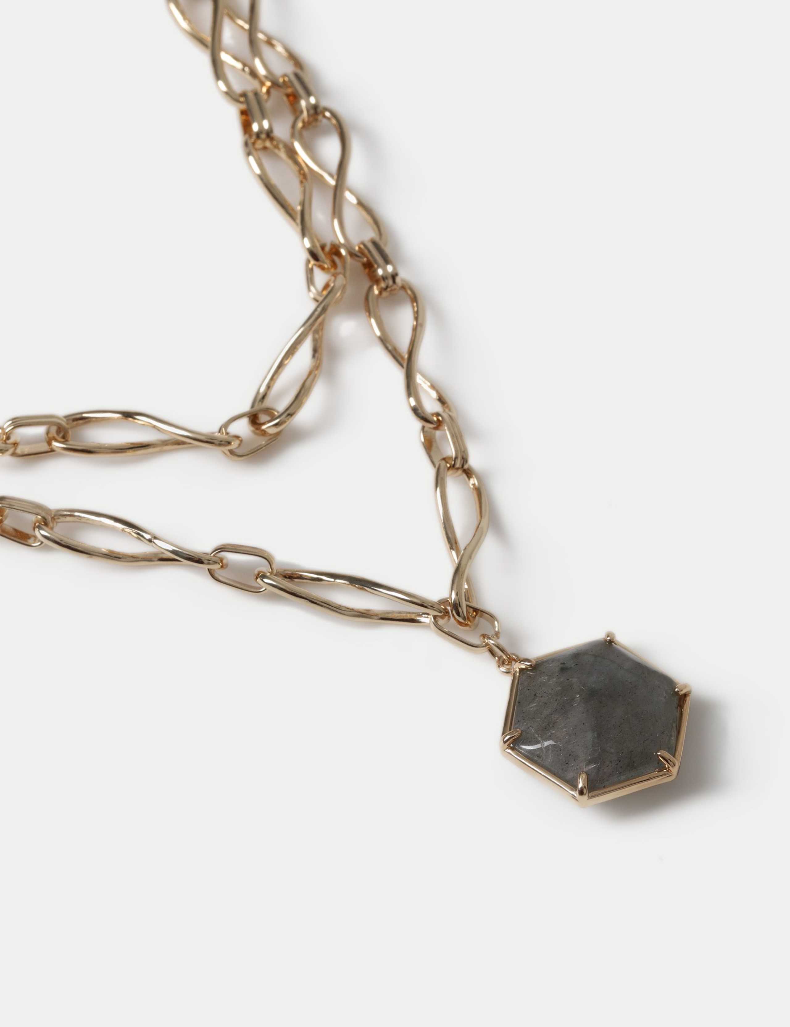 Natural Stone Chunky Chain Necklace 2 of 2