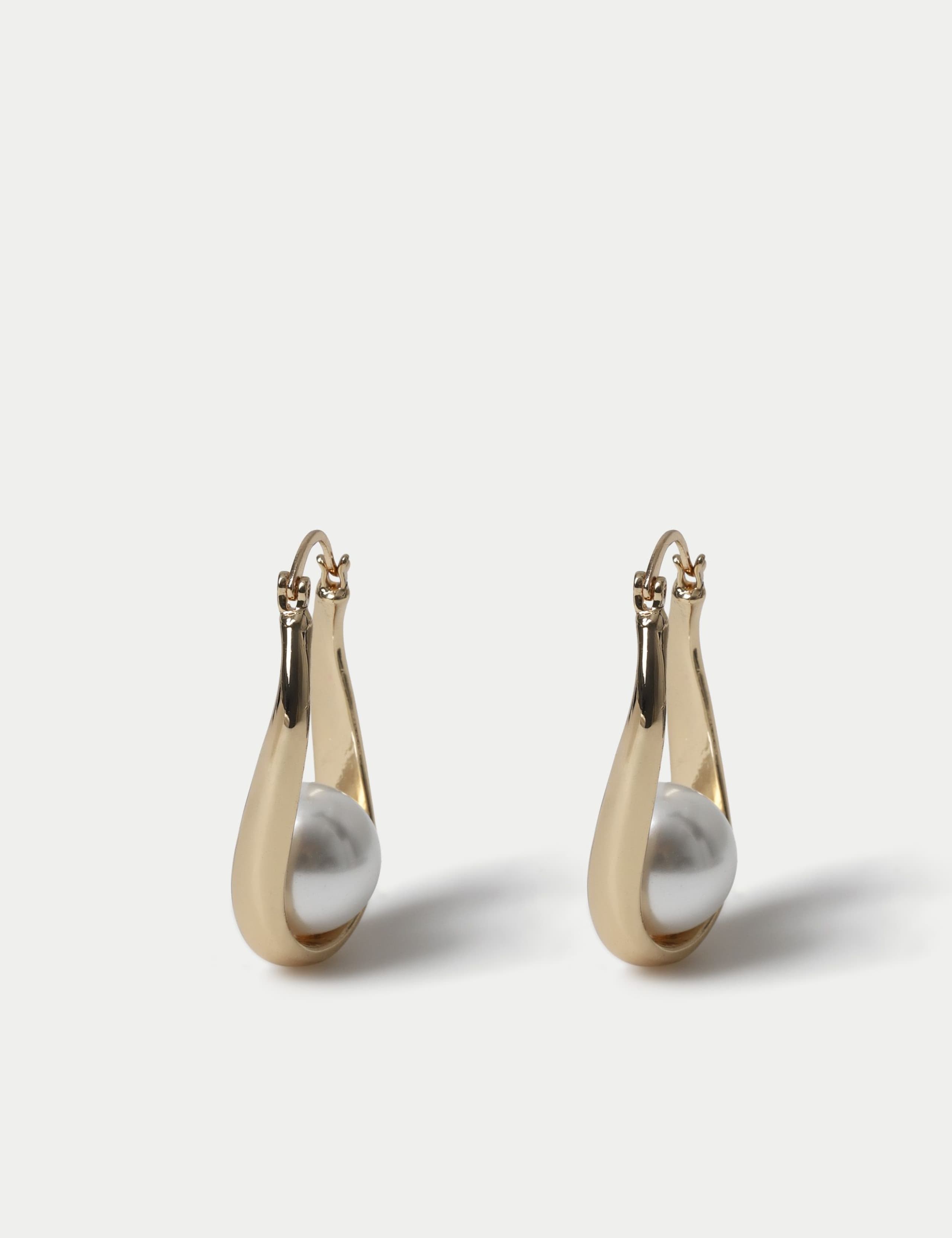 Pearl Detail Hoop Earrings 3 of 3