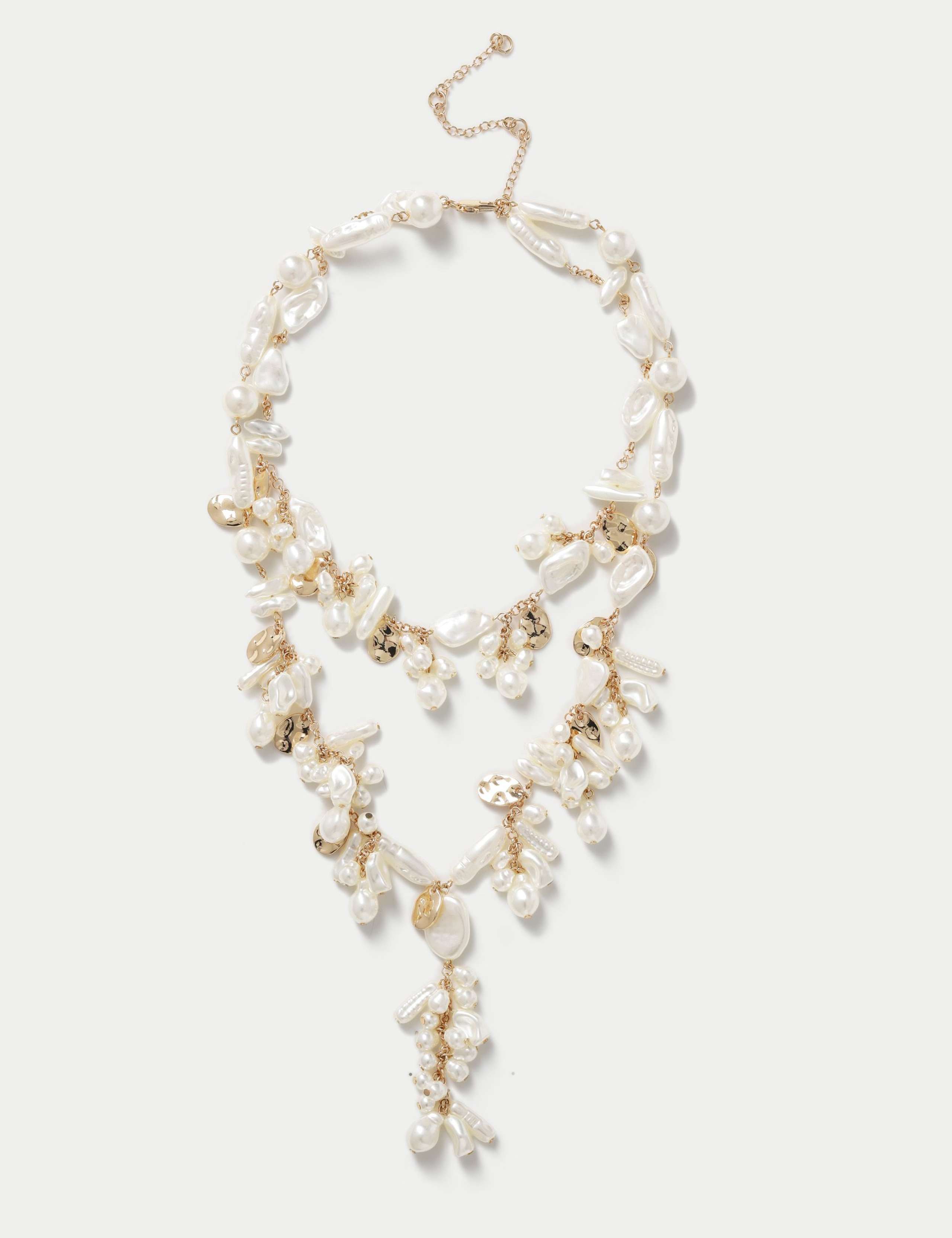 Pearl Statement Multi Layered Necklace 1 of 2