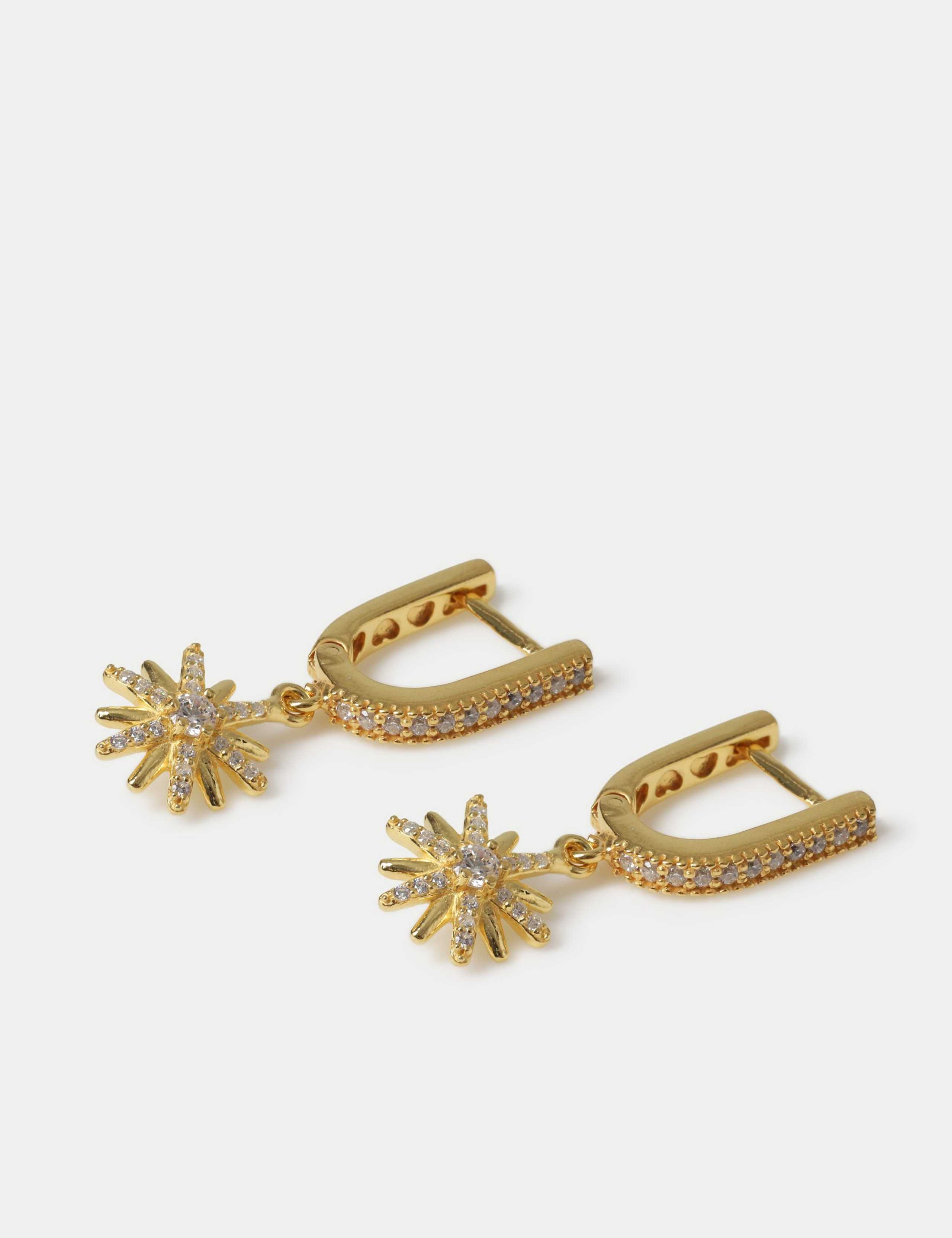 Alex And Elsa 925 Sterling Silver & Gold Plated Cross Hoop Earrings - 12mm (ESE91)