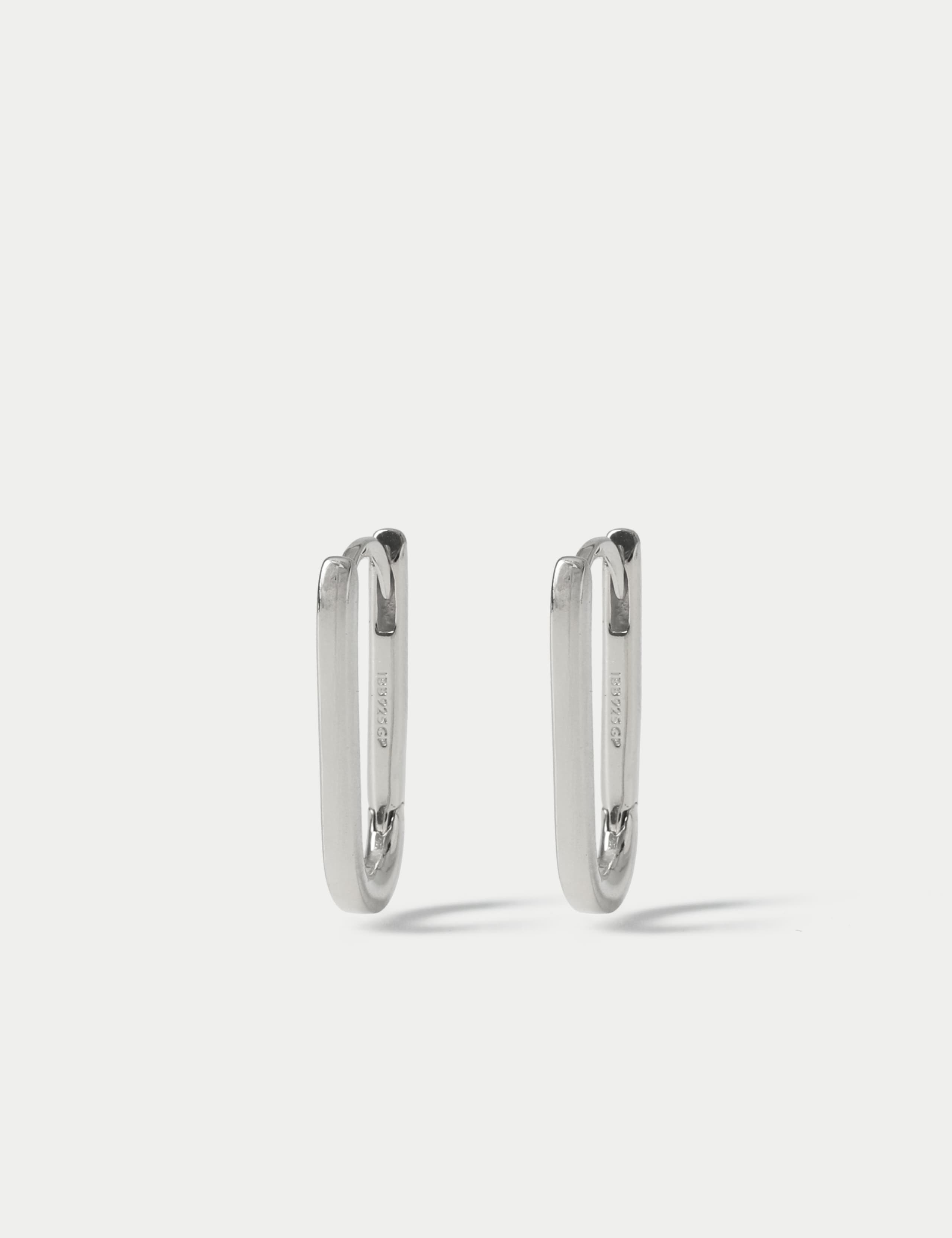 Sterling Silver Oval Earrings 3 of 3