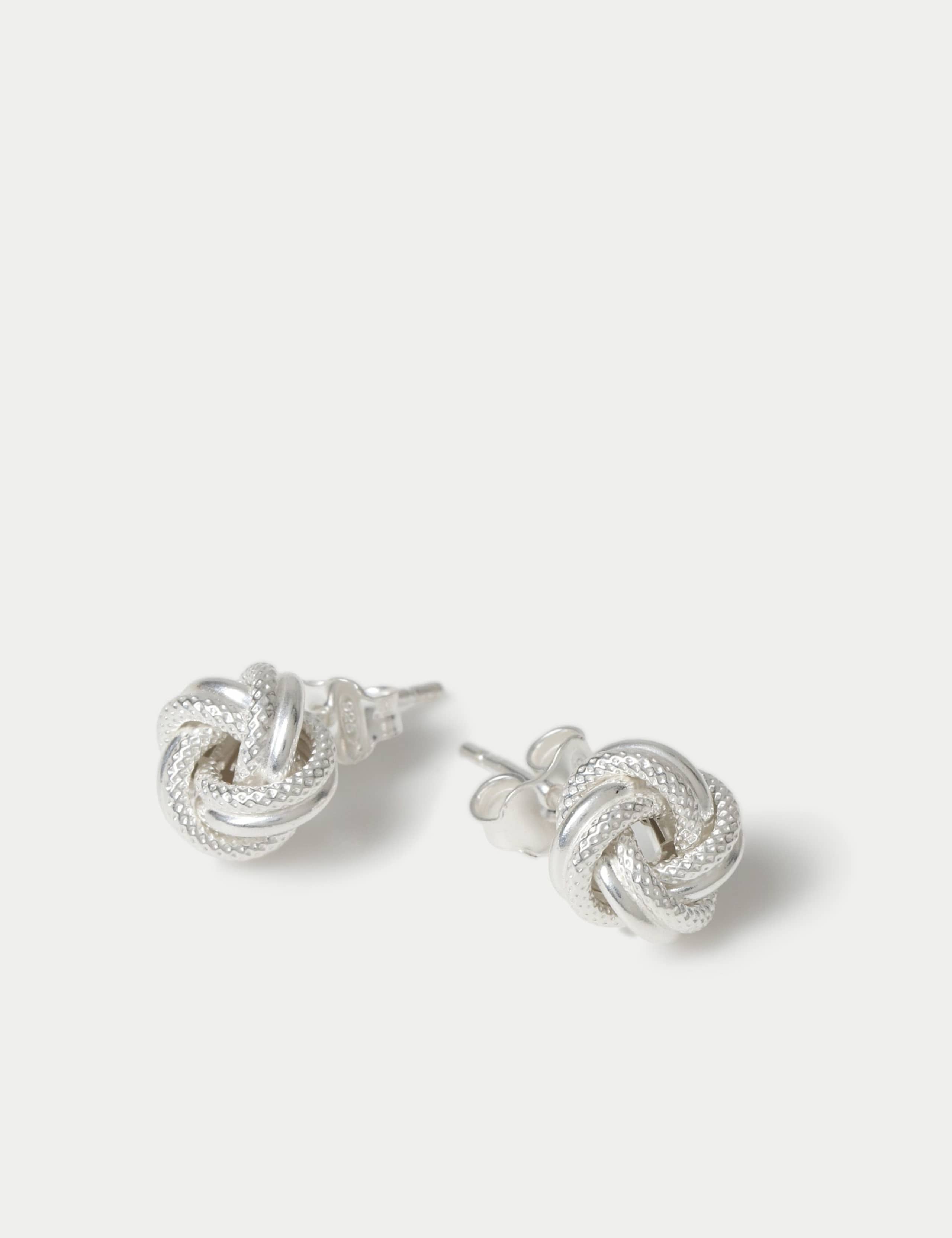 Sterling Silver Knot Stud Earrings 2 of 2