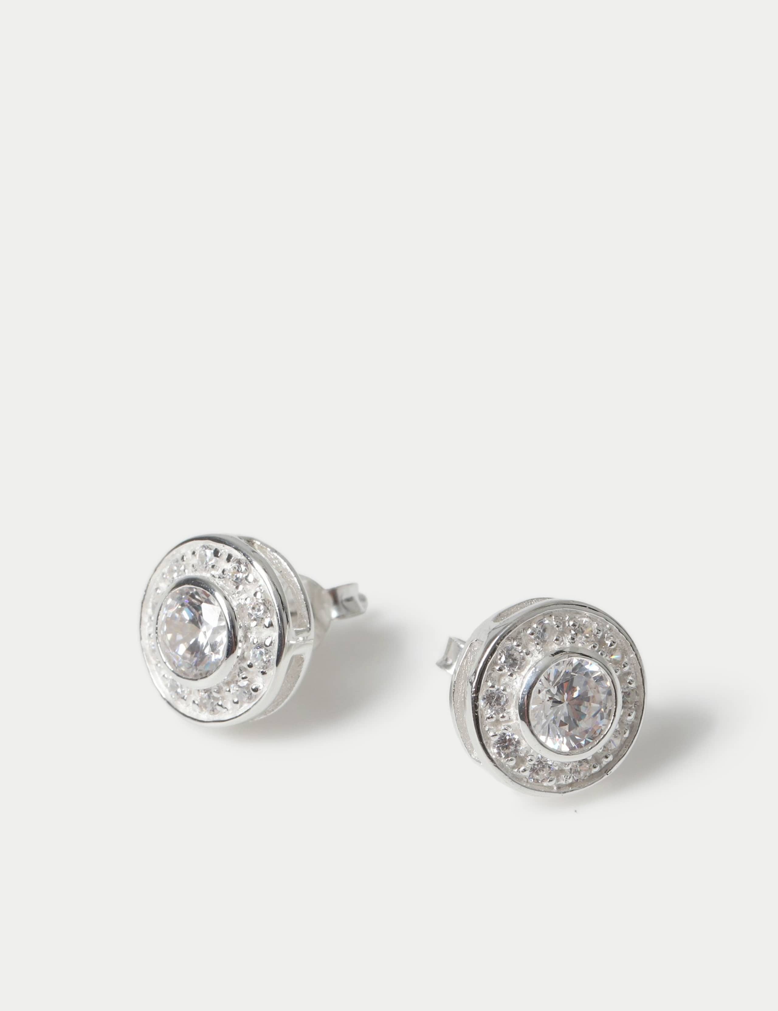 Sterling Silver Circle Stud Earrings 2 of 2