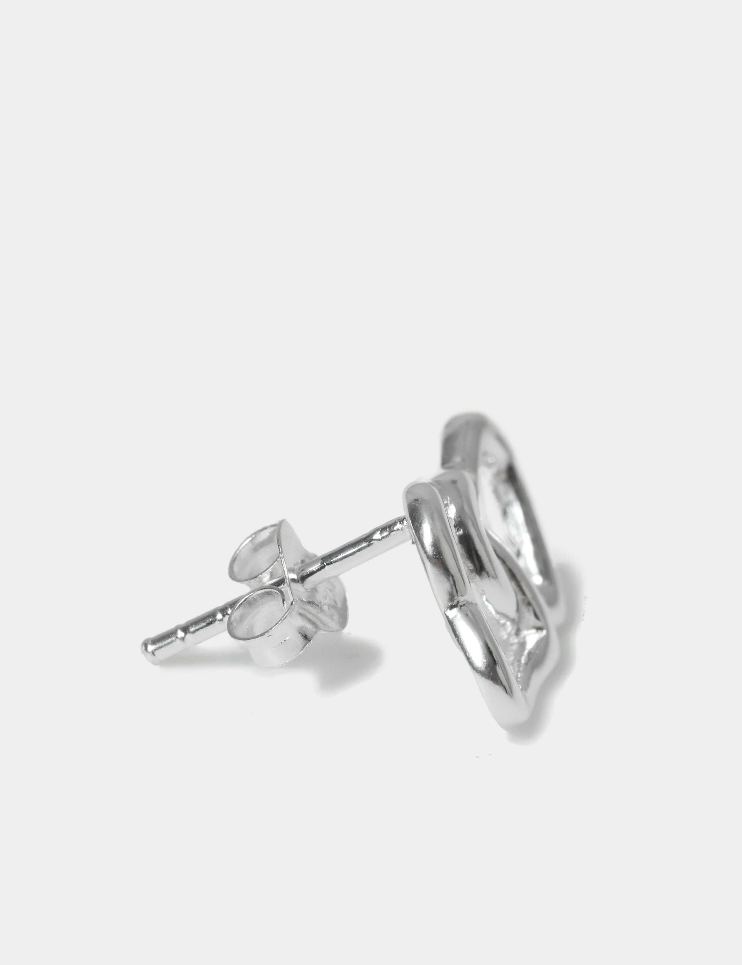 Sterling Silver Heart Stud Earrings 2 of 3