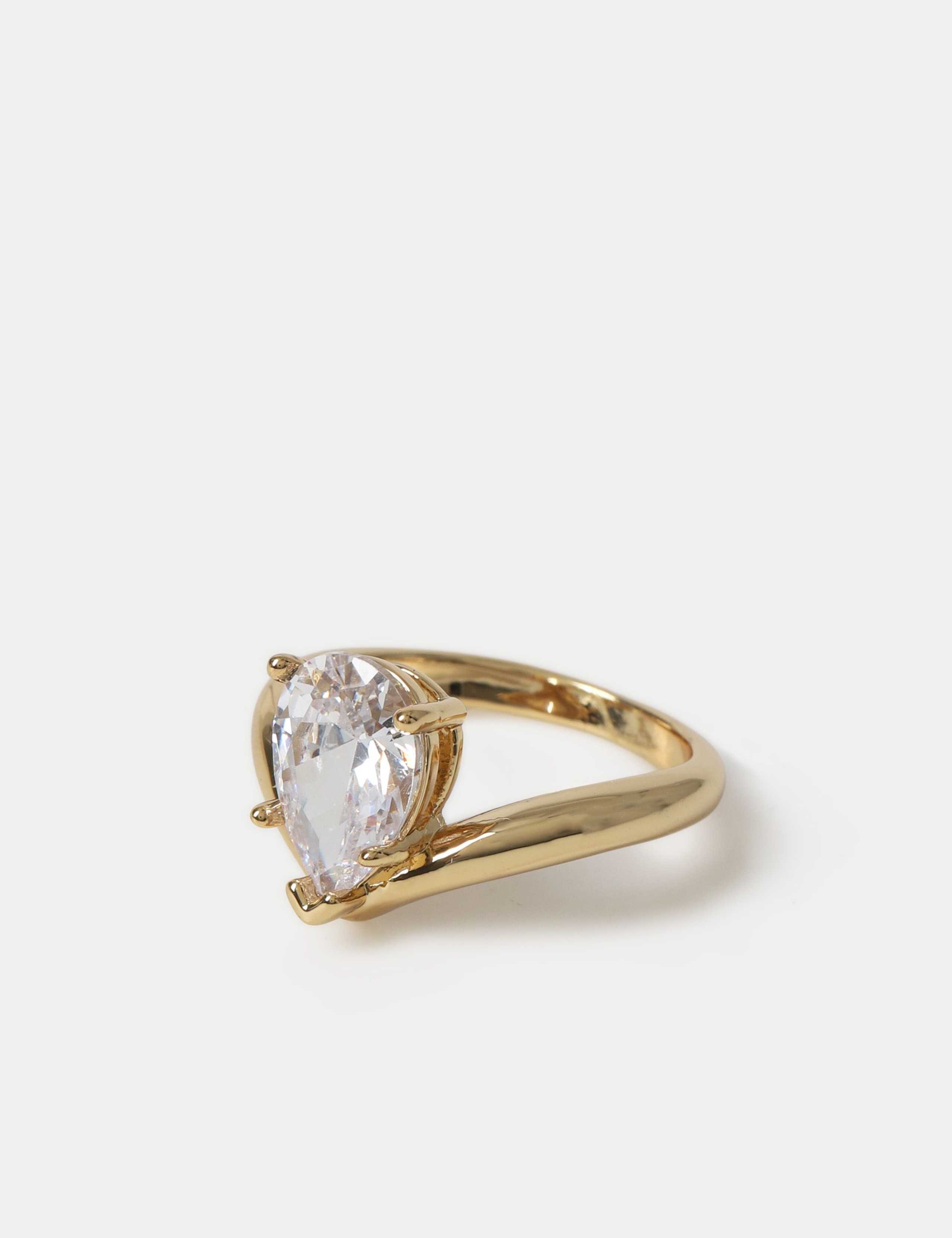 Tear Drop Cubic Zirconia Ring 2 of 2