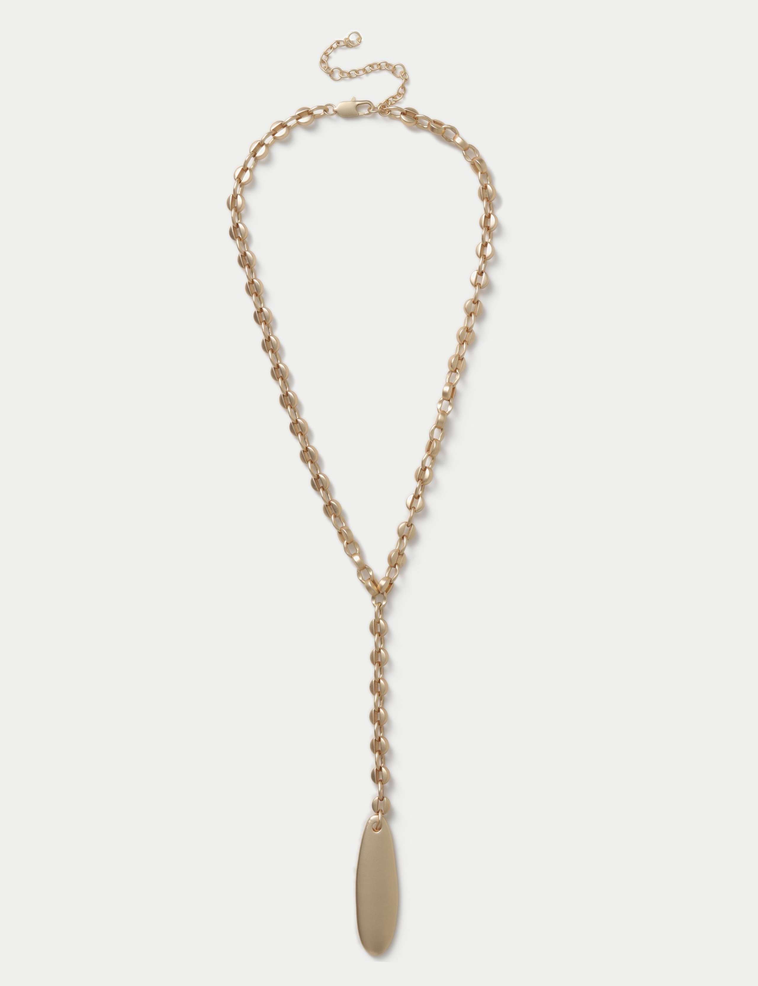 Brushed Pendant Link Multirow Necklace 1 of 3