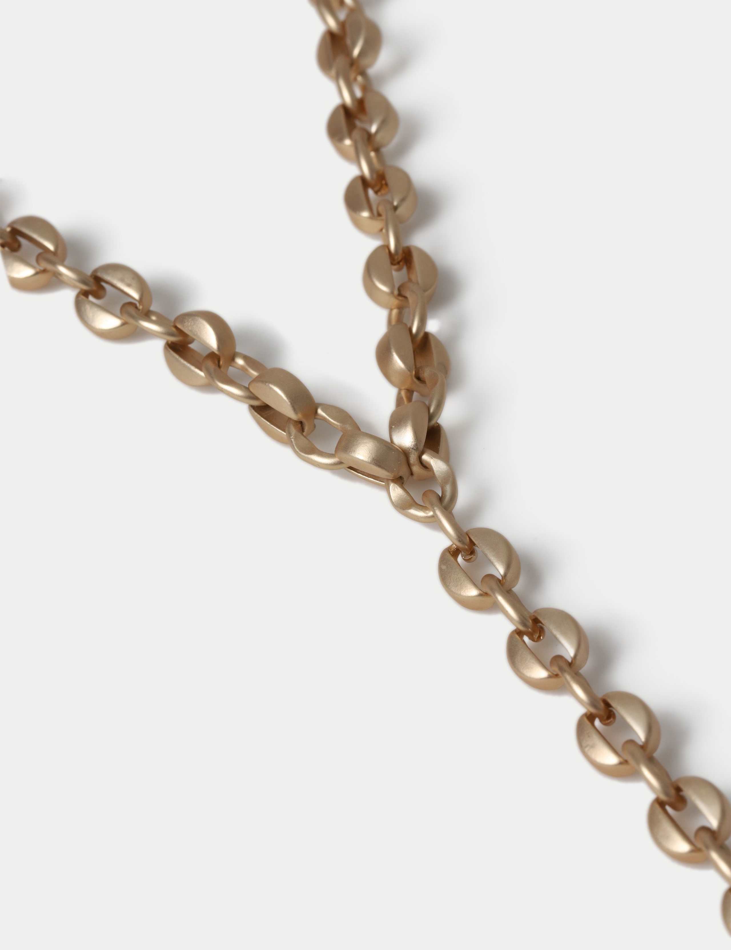 Brushed Pendant Link Multirow Necklace 3 of 3