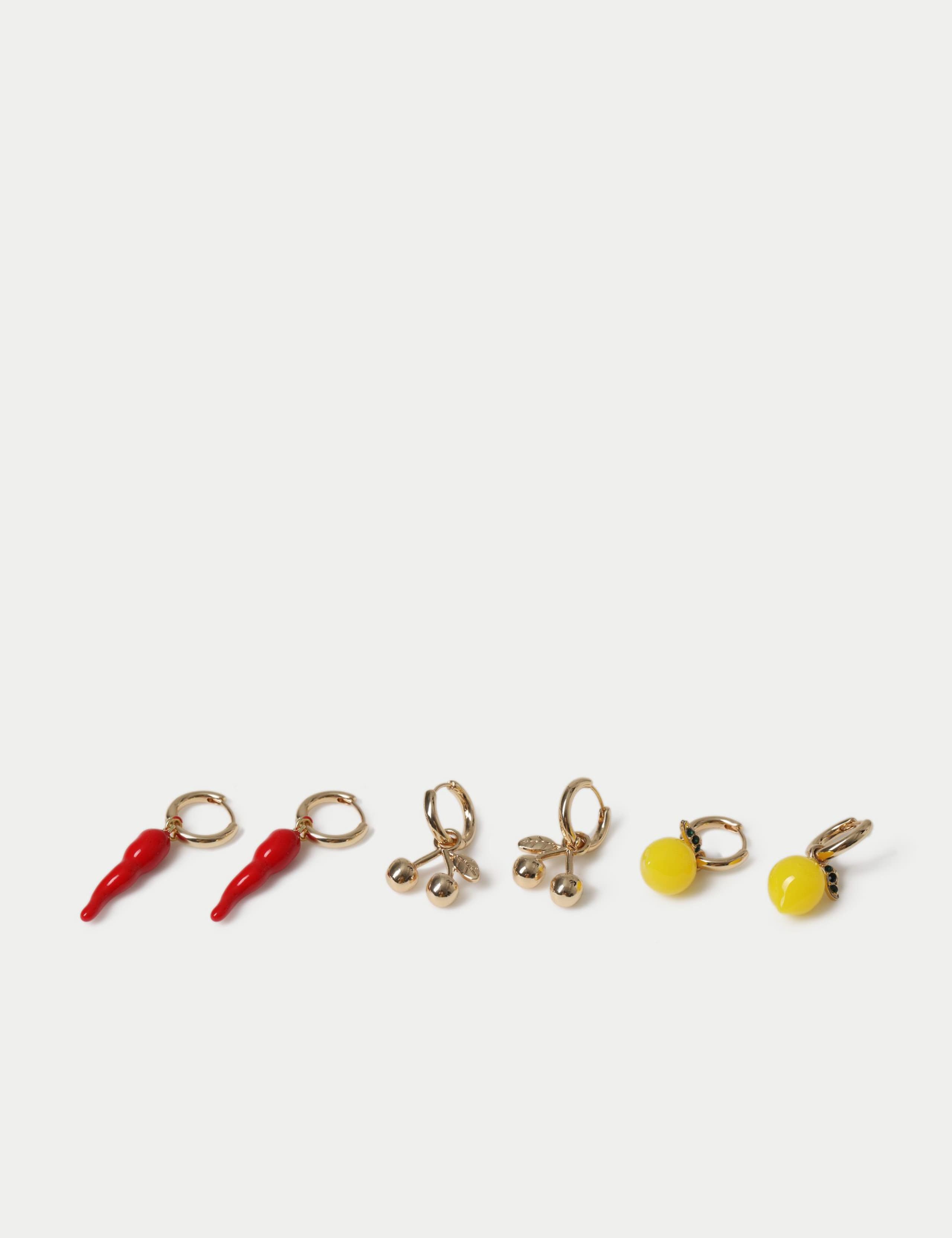 3 Pk Chilli Lemon Drop Earrings 2 of 2
