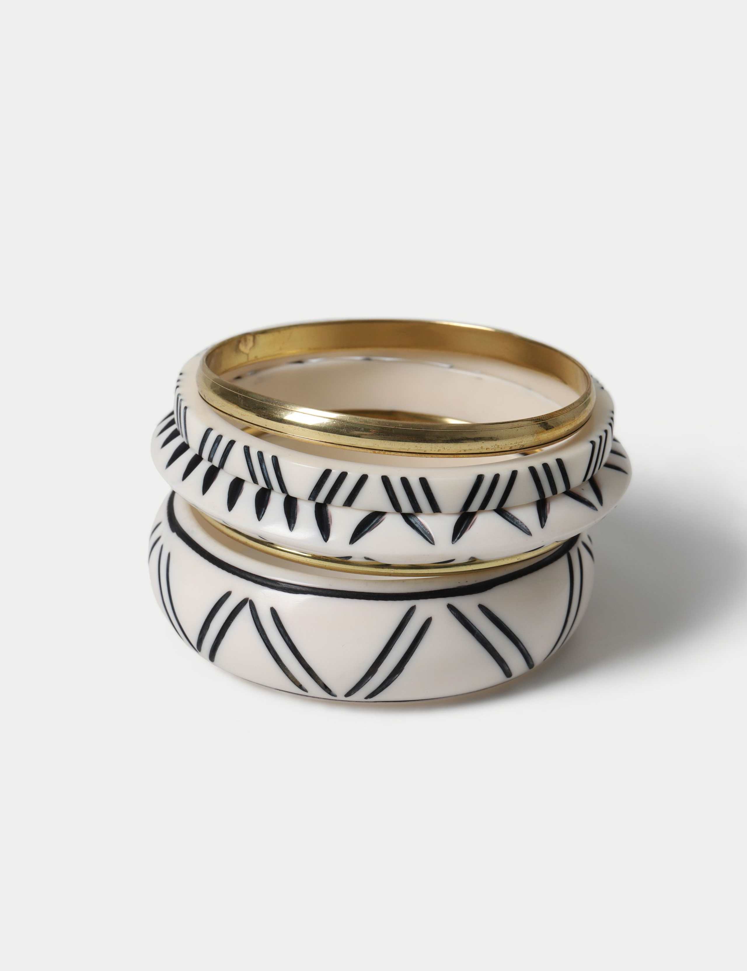 5 Pk Patterned Resin Bangles 2 of 2